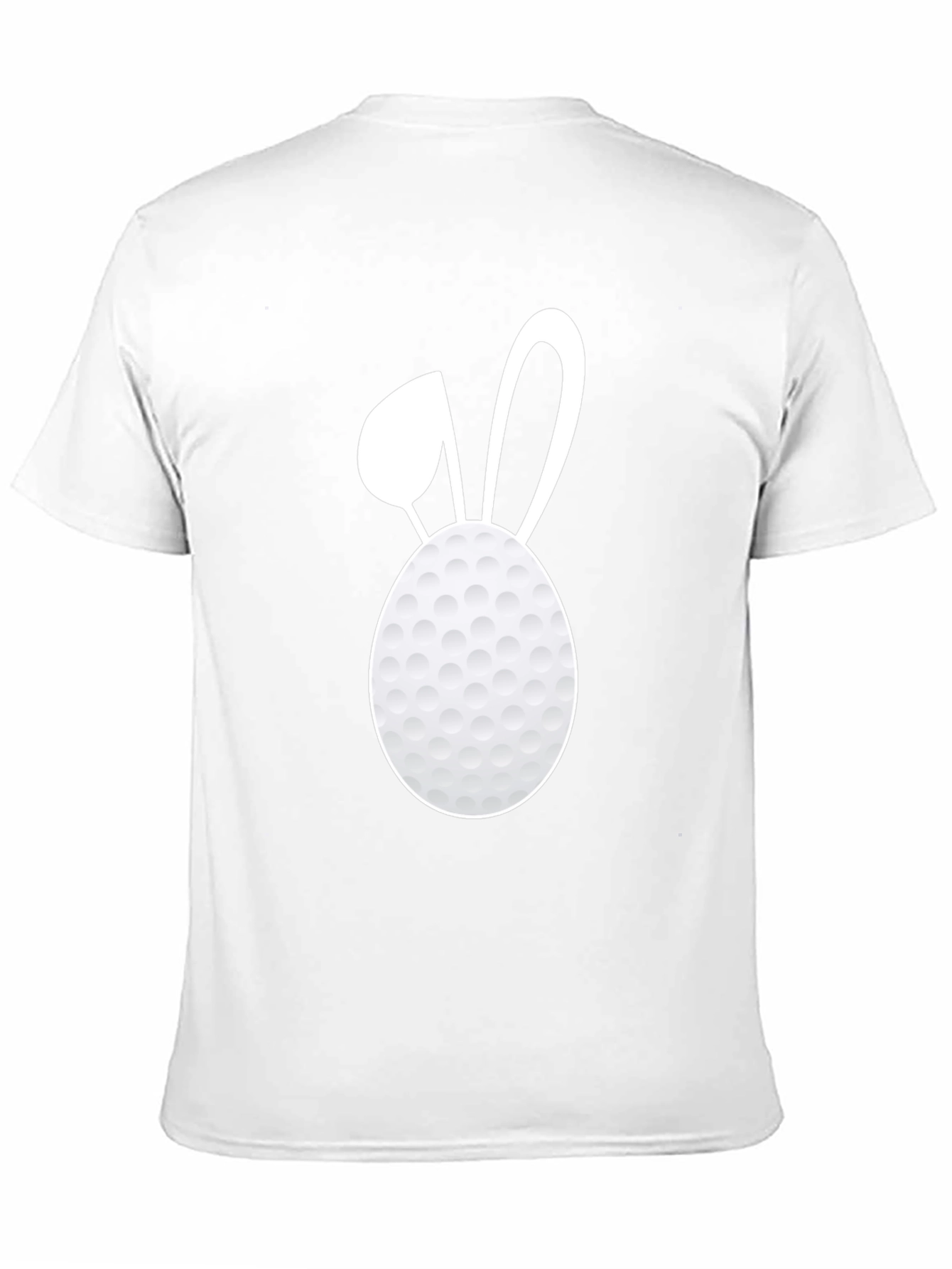 Golf Ball Easter Bunny Tee - Black Cotton T-Shirt