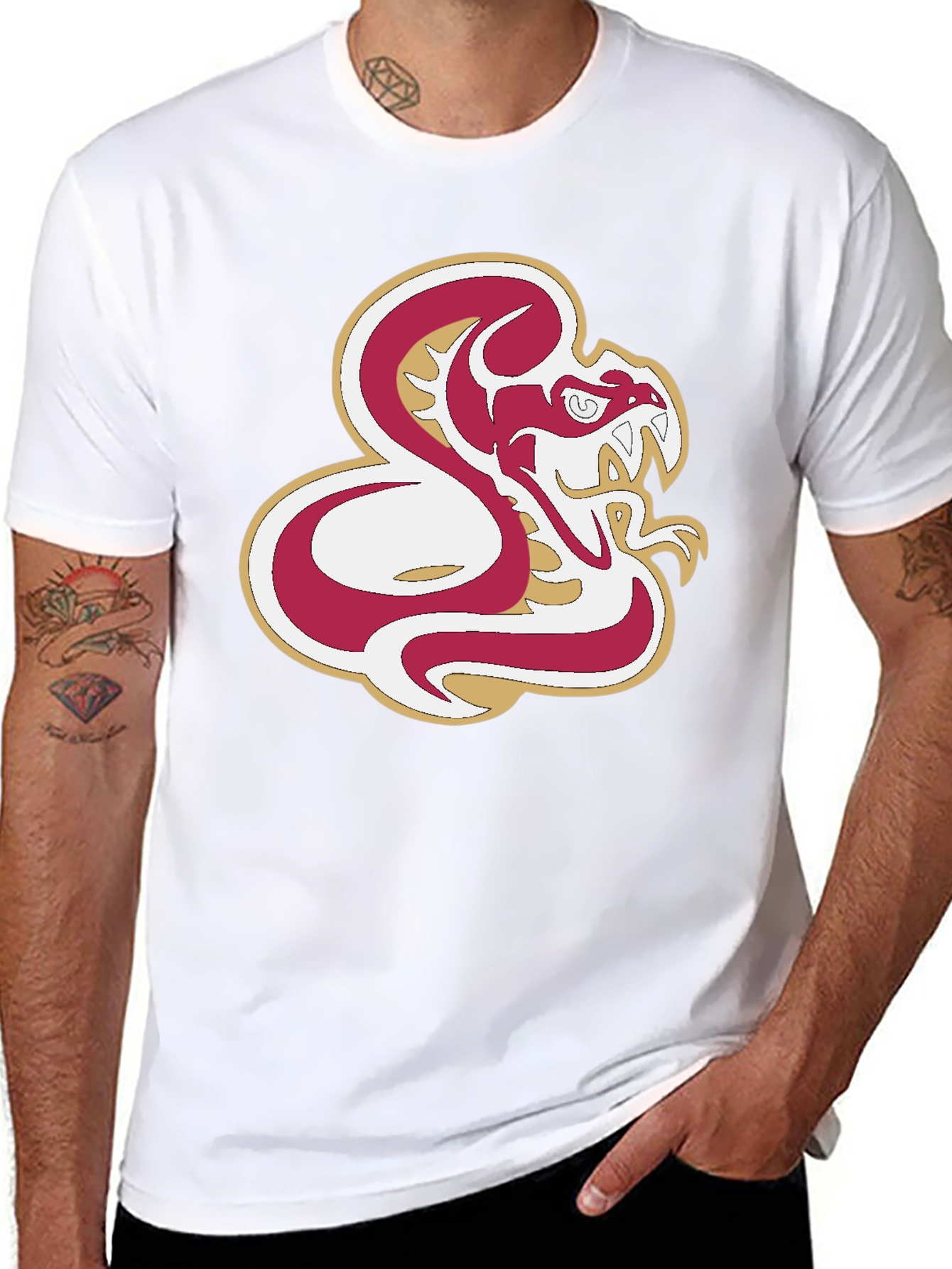 Bold Snake Graphic Tee - Black Cotton Comfort