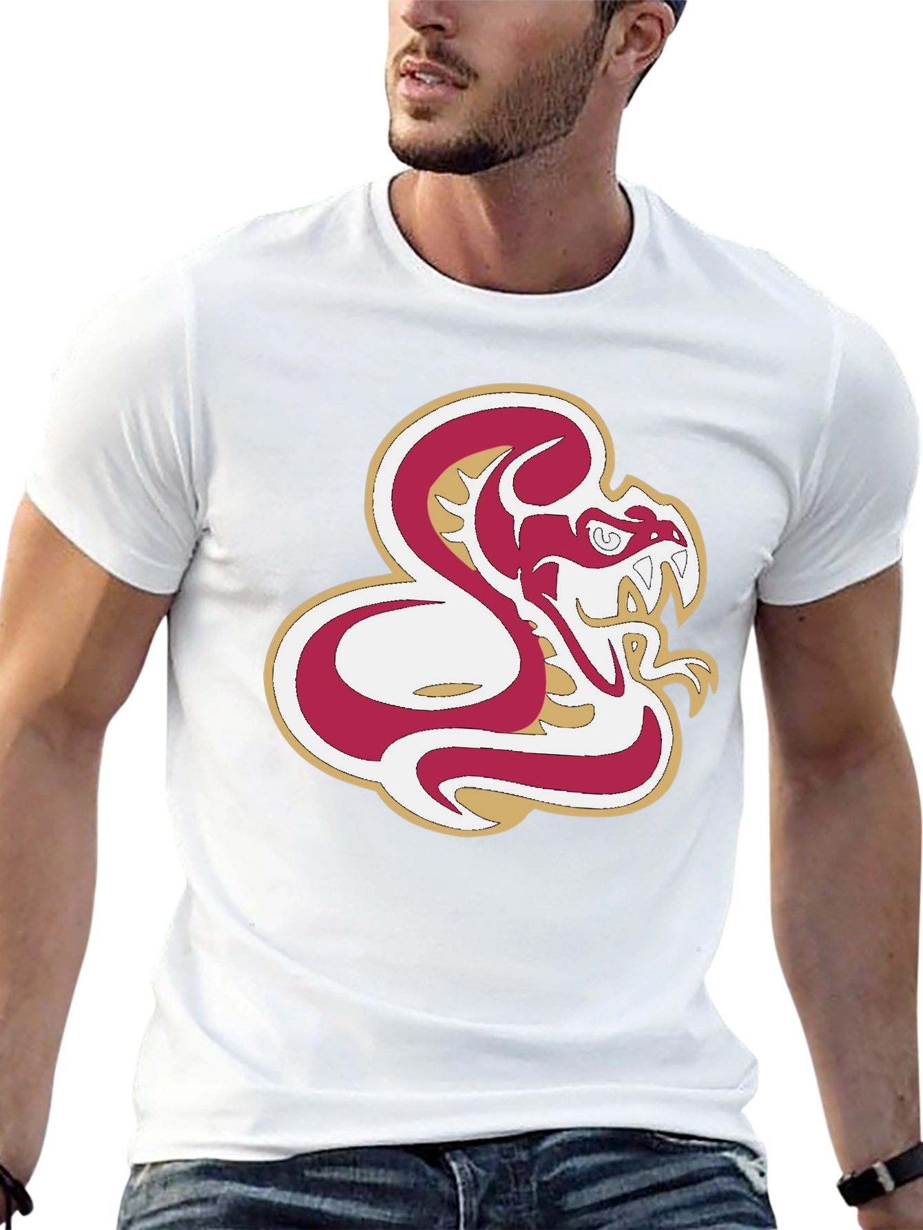 Bold Snake Graphic Tee - Black Cotton Comfort