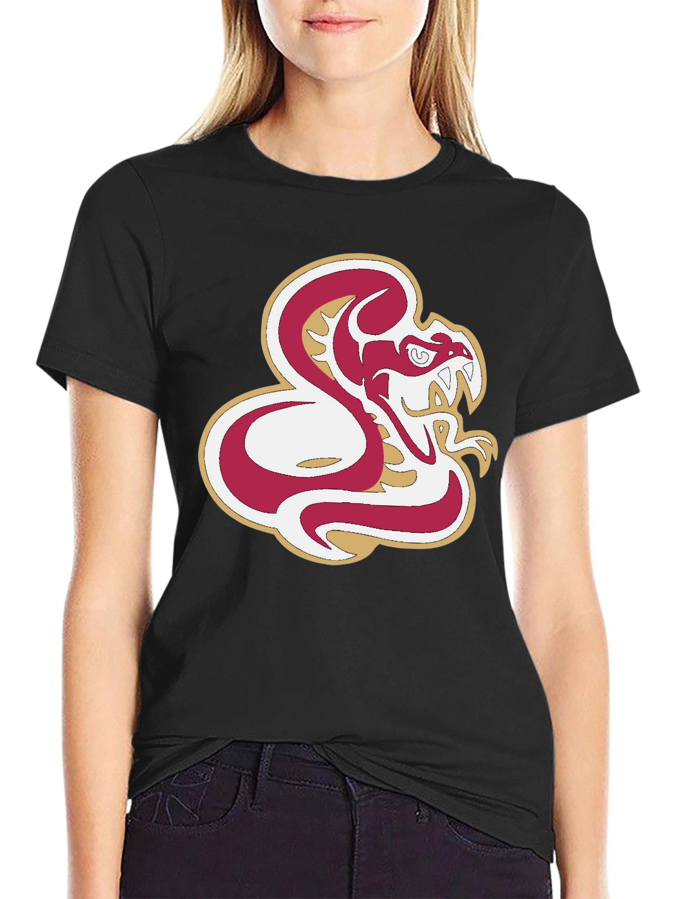 Bold Snake Graphic Tee - Black Cotton Comfort