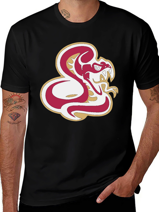 Bold Snake Graphic Tee - Black Cotton Comfort