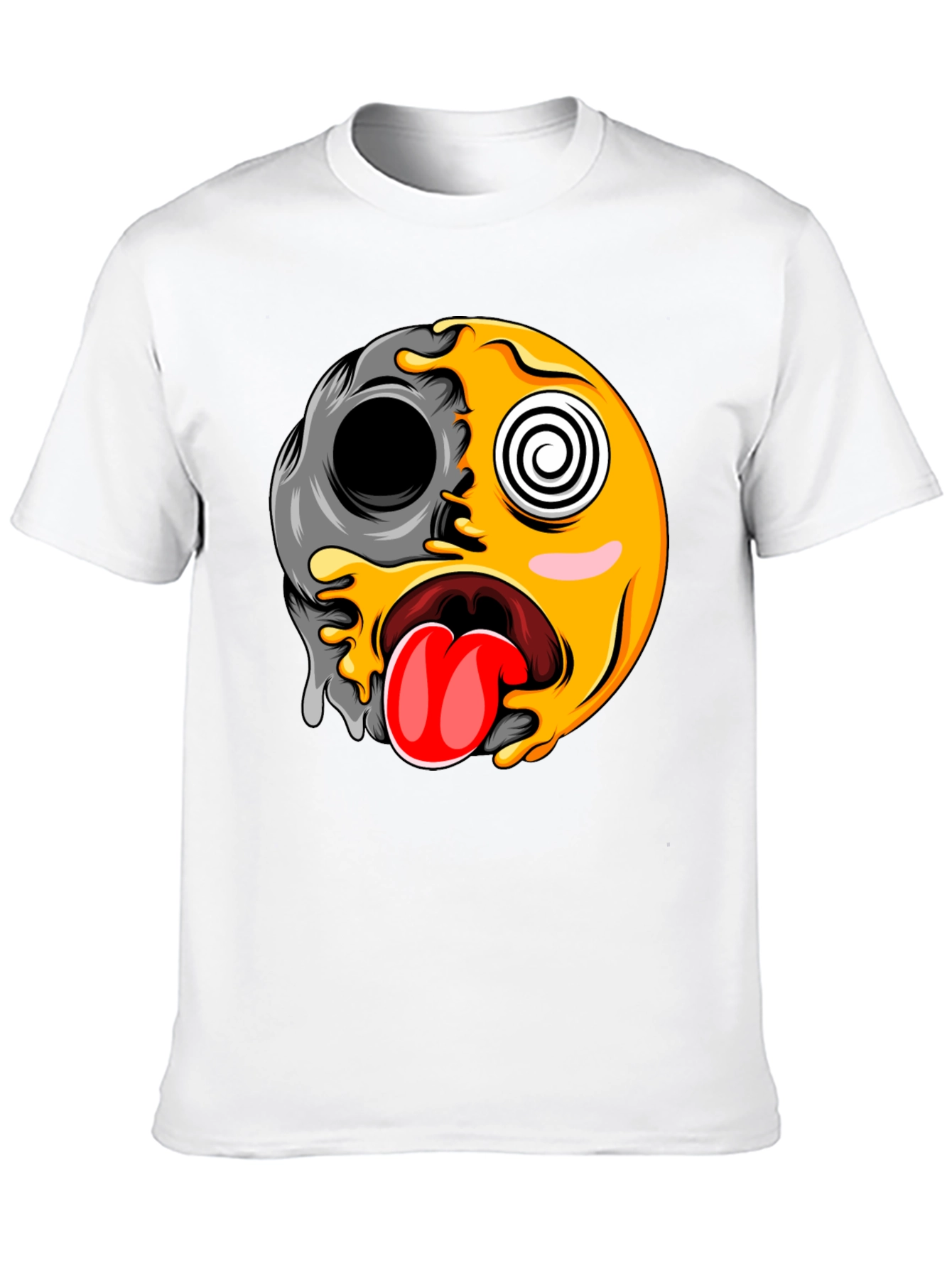 Funny Emoji Graphic Print Black T-Shirt