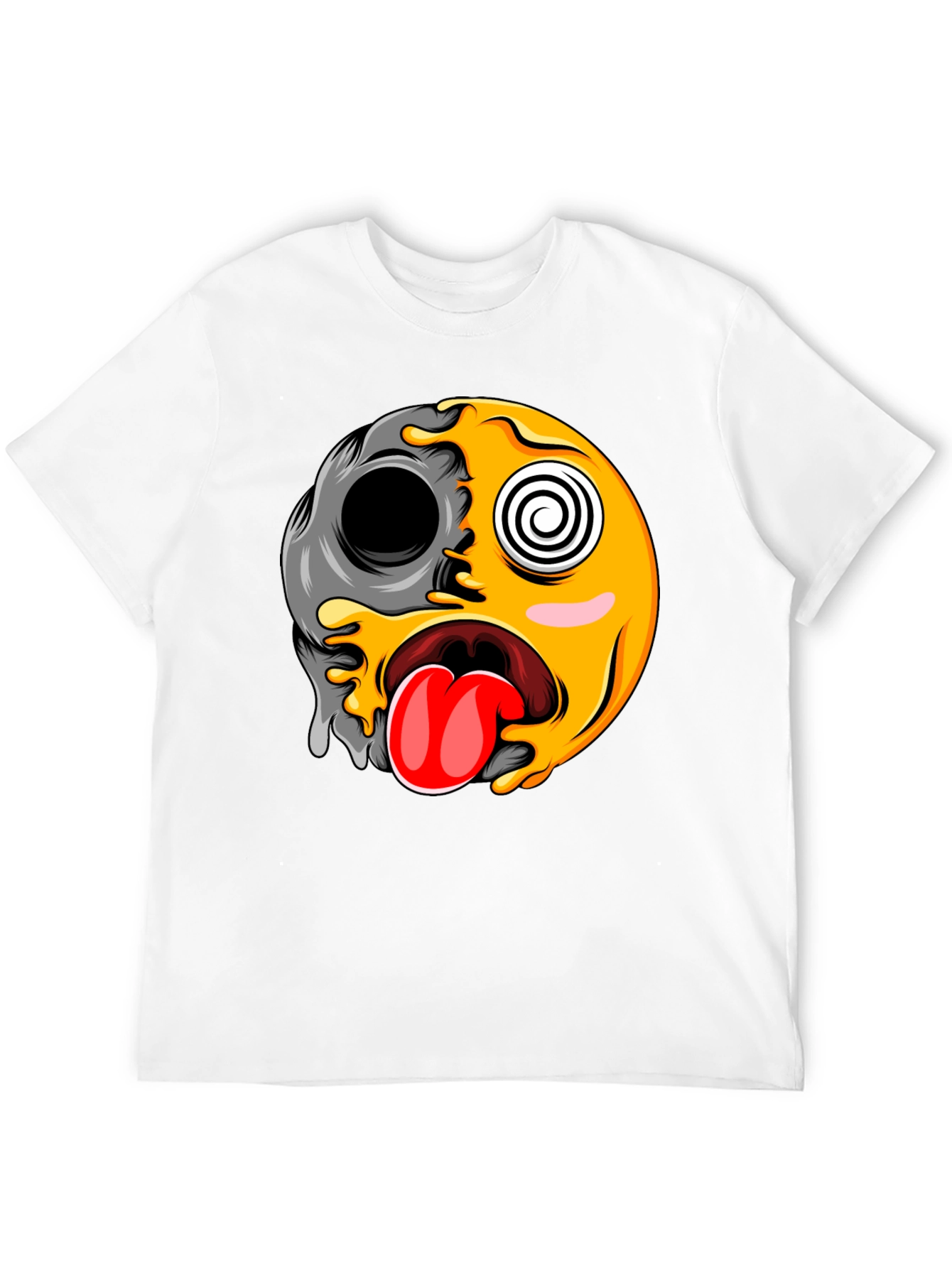 Funny Emoji Graphic Print Black T-Shirt