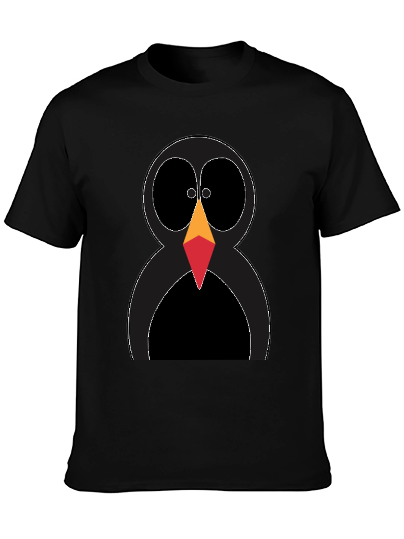 Funky Penguin Graphic Tee - Black Cotton T-Shirt