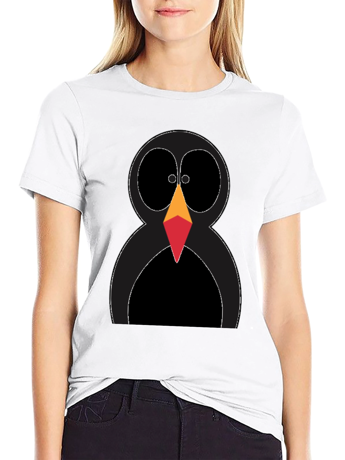 Funky Penguin Graphic Tee - Black Cotton T-Shirt