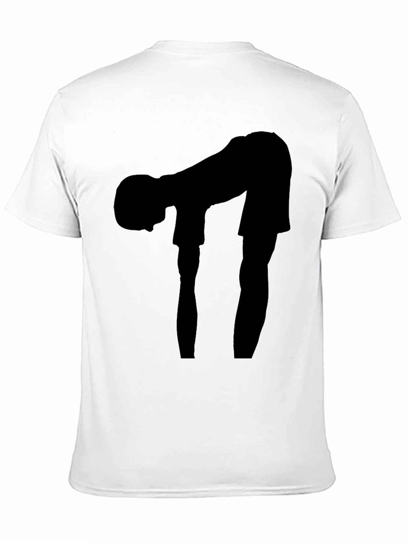 Silhouette Bending Over Black T-Shirt