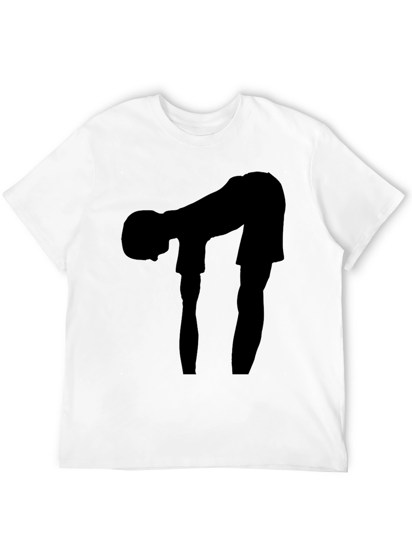 Silhouette Bending Over Black T-Shirt