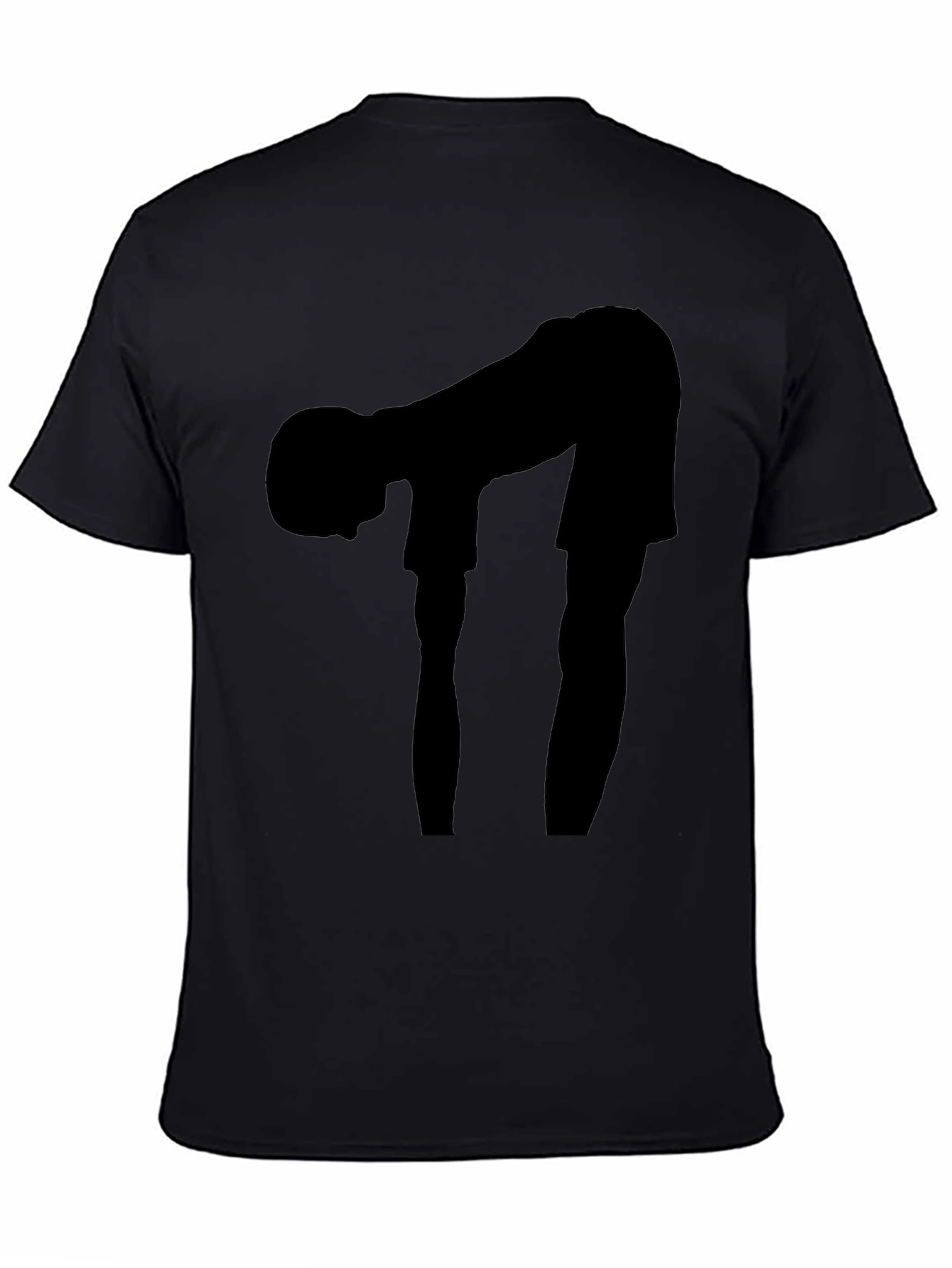 Silhouette Bending Over Black T-Shirt