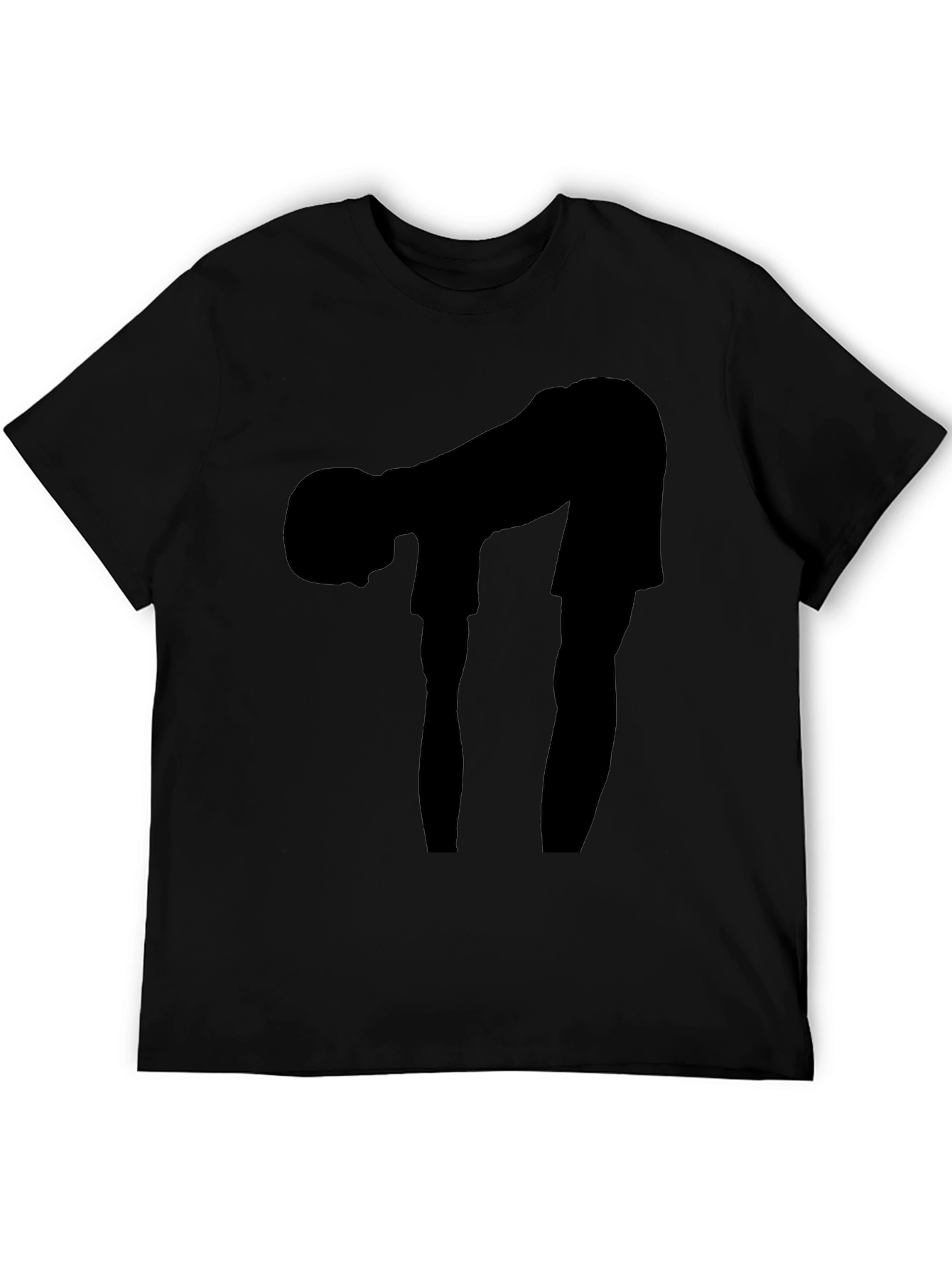 Silhouette Bending Over Black T-Shirt