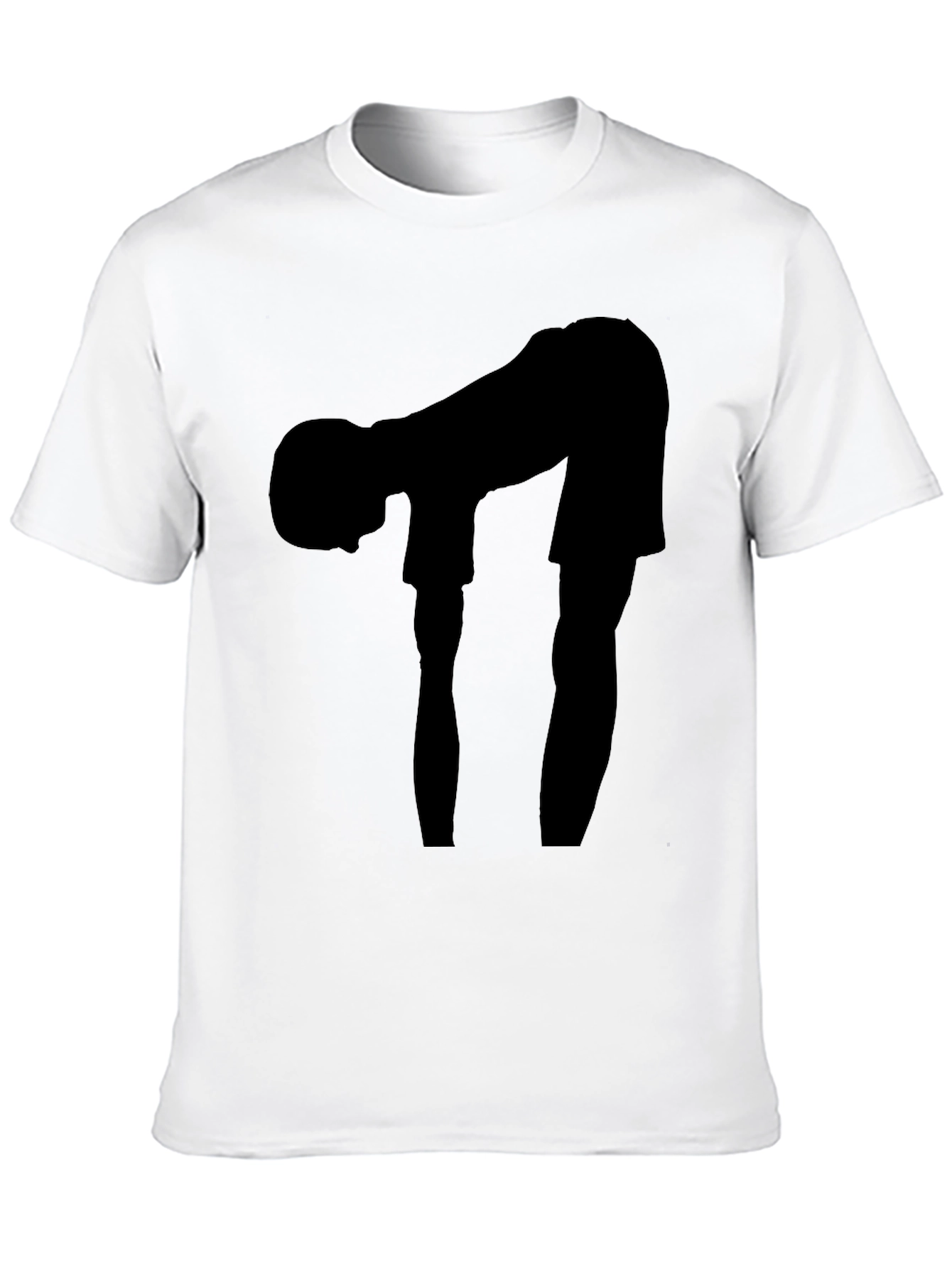 Silhouette Bending Over Black T-Shirt