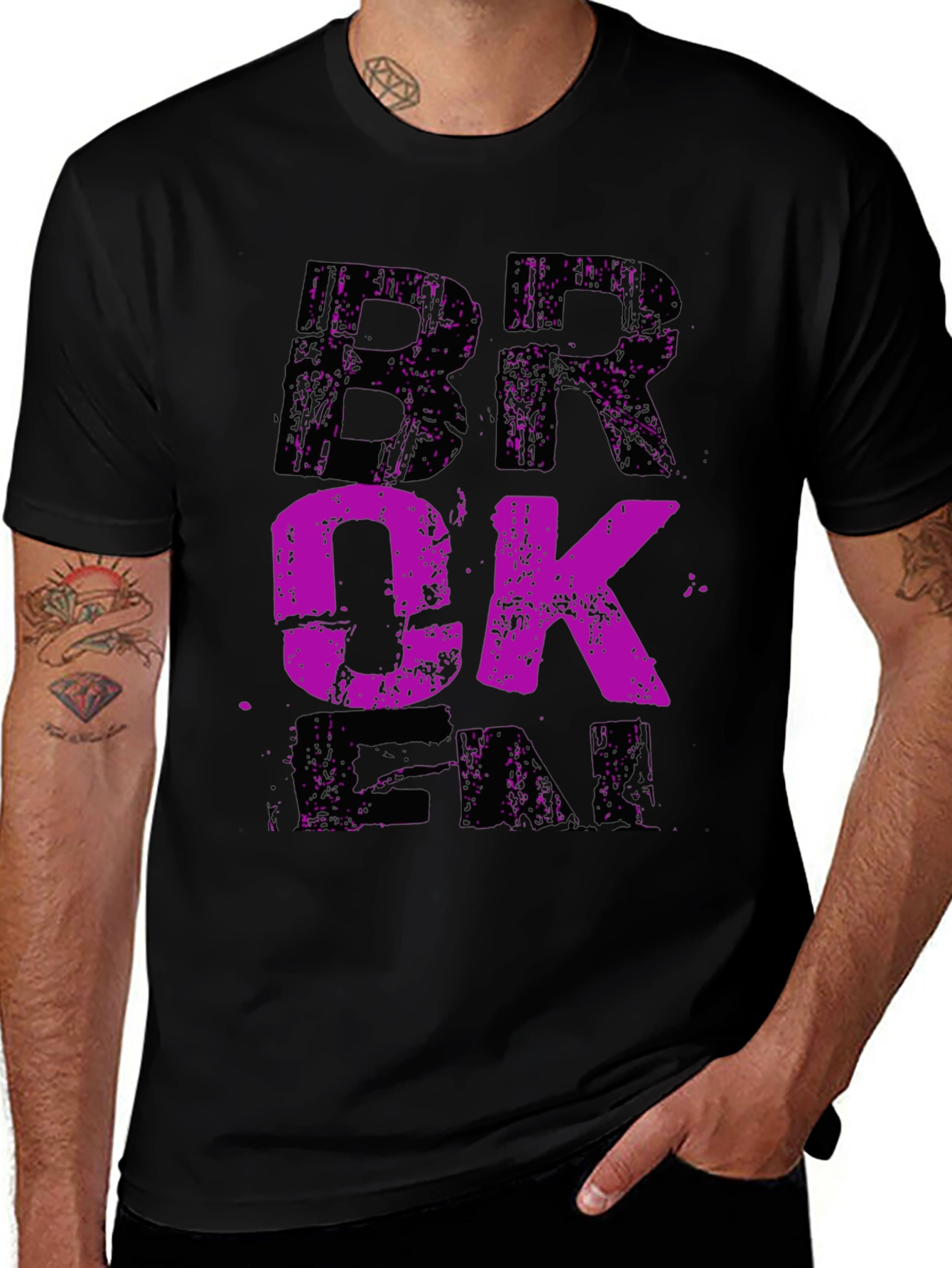 Broken Fade Graphic Tee - Mens Black T-Shirt