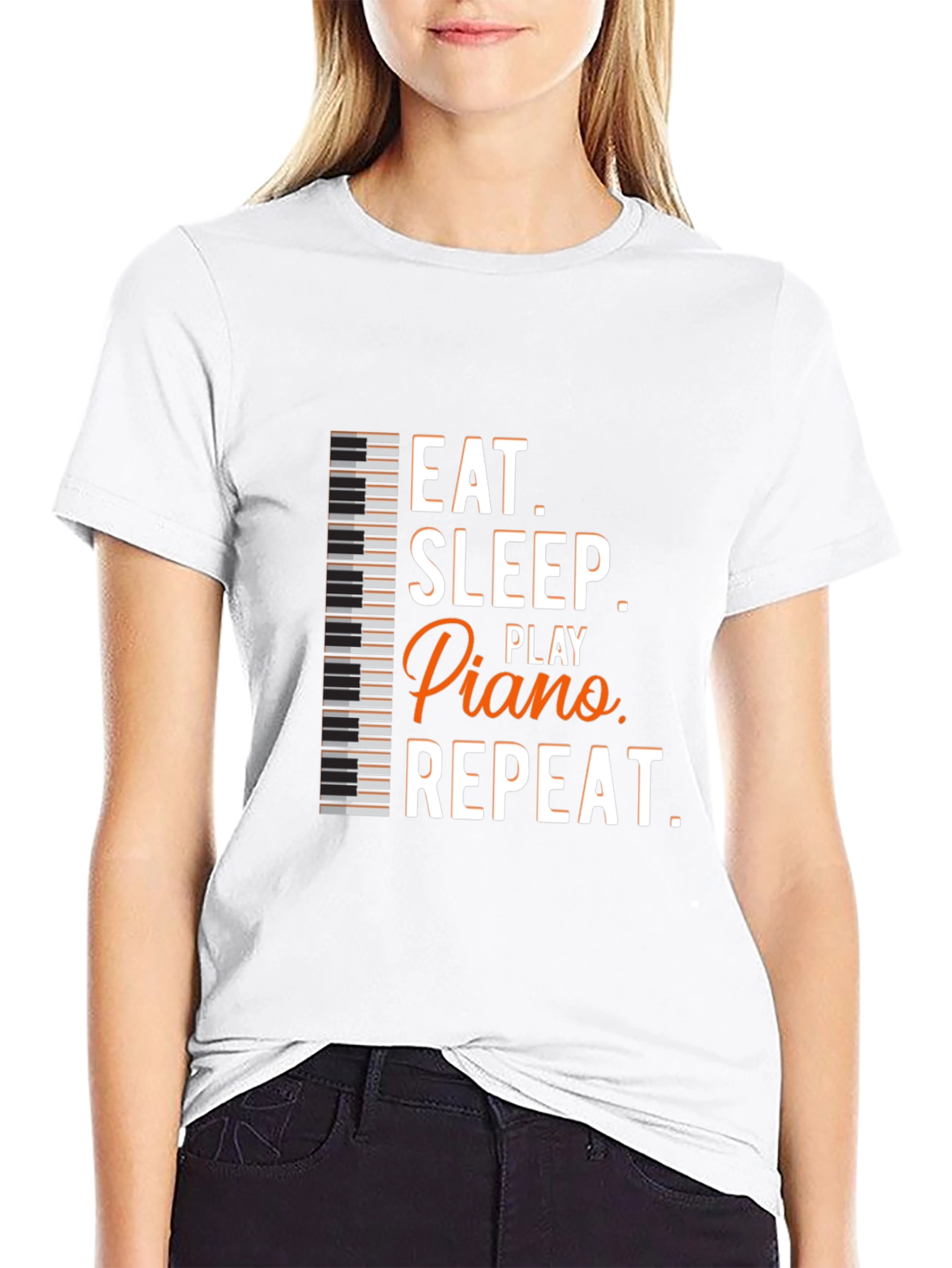 Eat Sleep Play Piano Repeat Graphic Tee