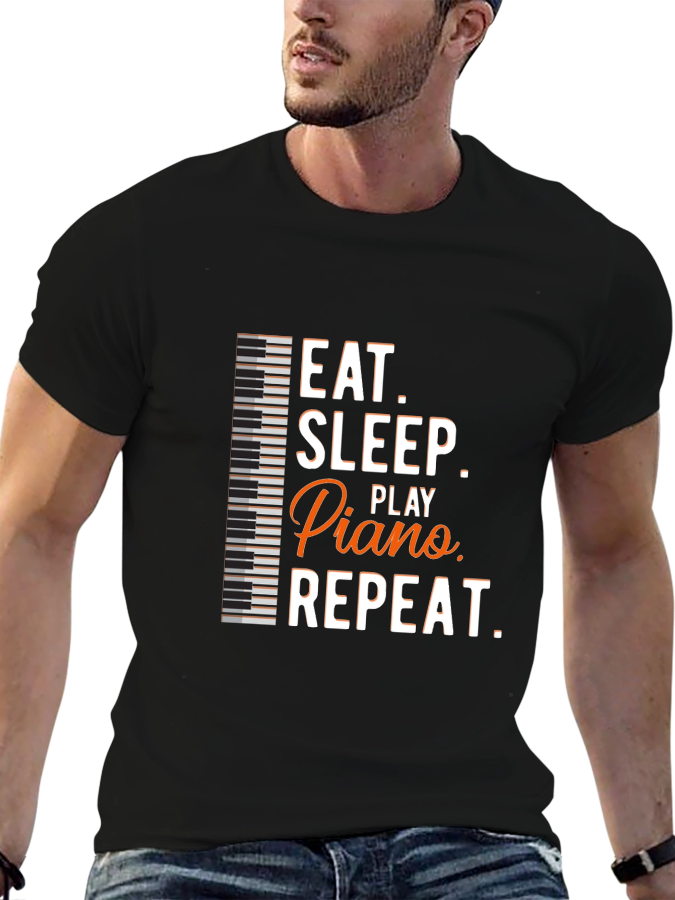 Eat Sleep Play Piano Repeat Graphic Tee
