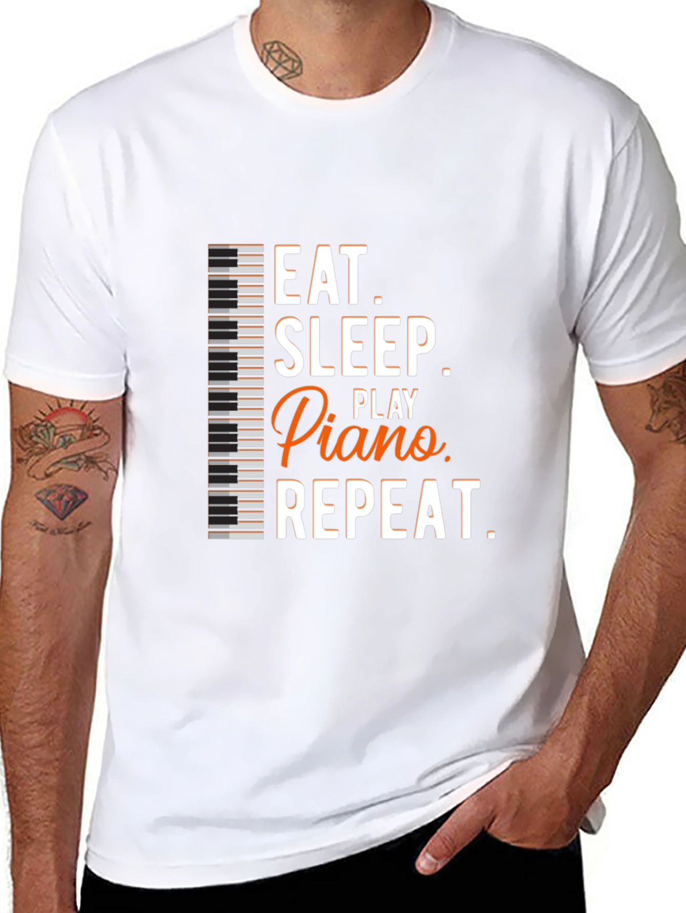 Eat Sleep Play Piano Repeat Graphic Tee