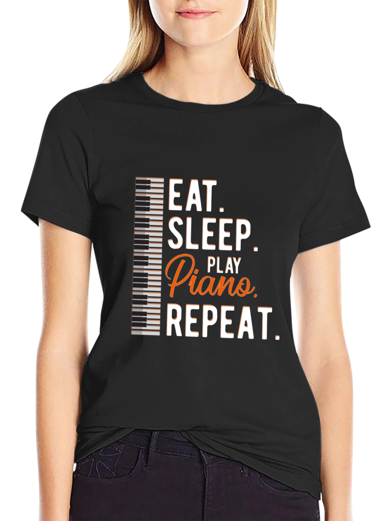 Eat Sleep Play Piano Repeat Graphic Tee