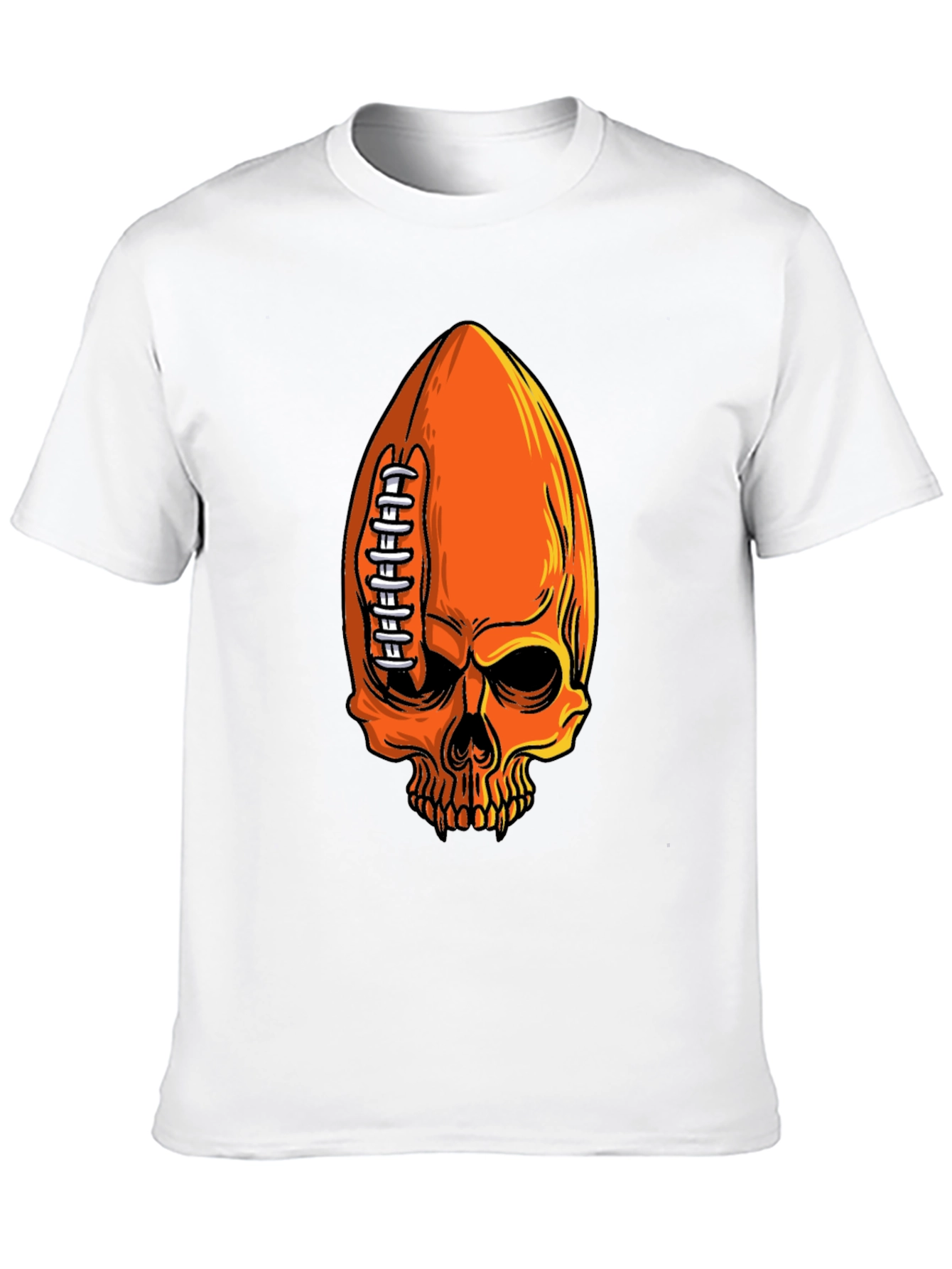 Skull Football T-Shirt - Spooky Sportswear