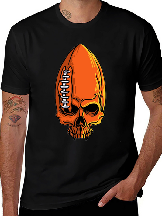 Skull Football T-Shirt - Spooky Sportswear