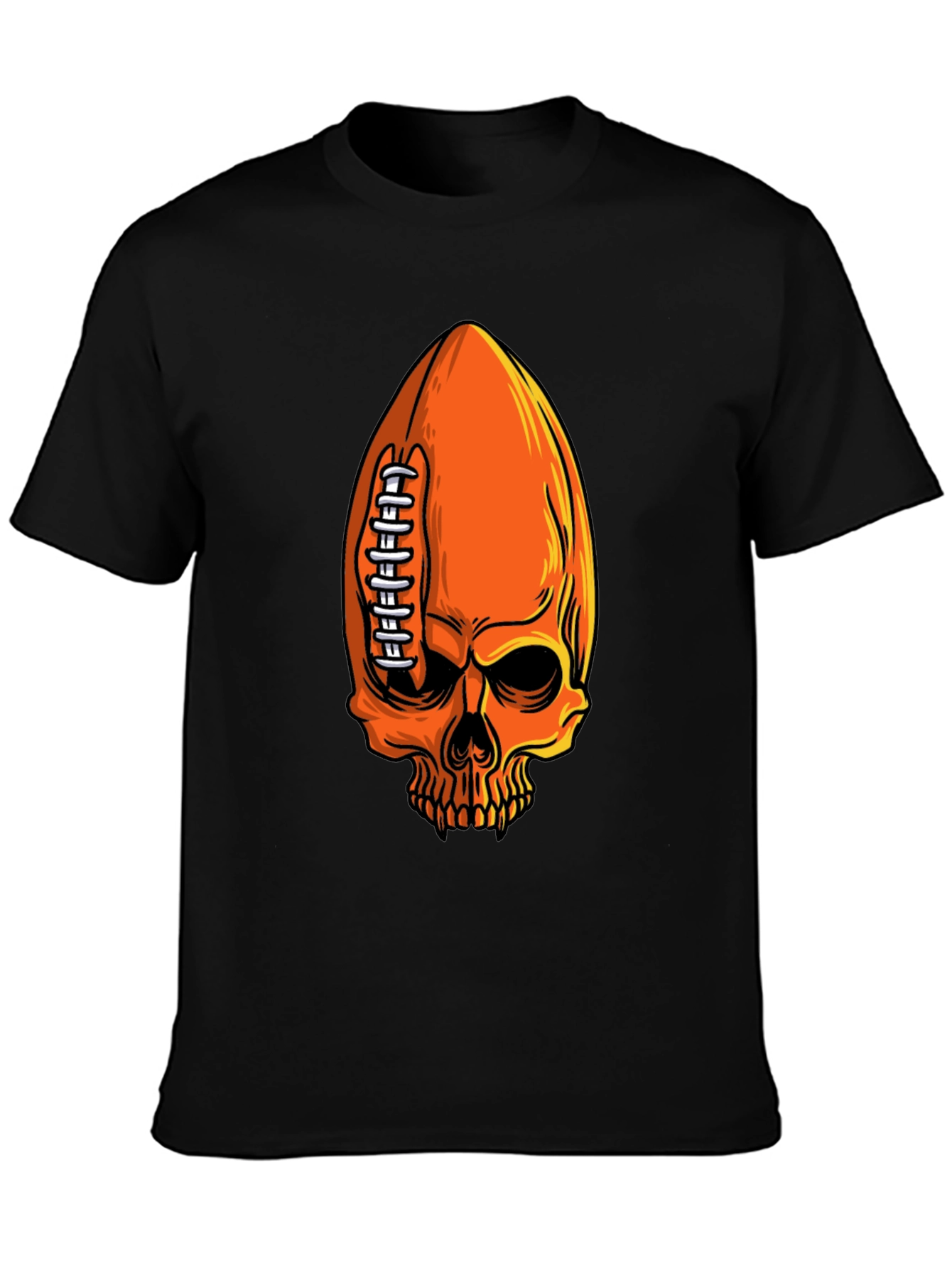 Skull Football T-Shirt - Spooky Sportswear