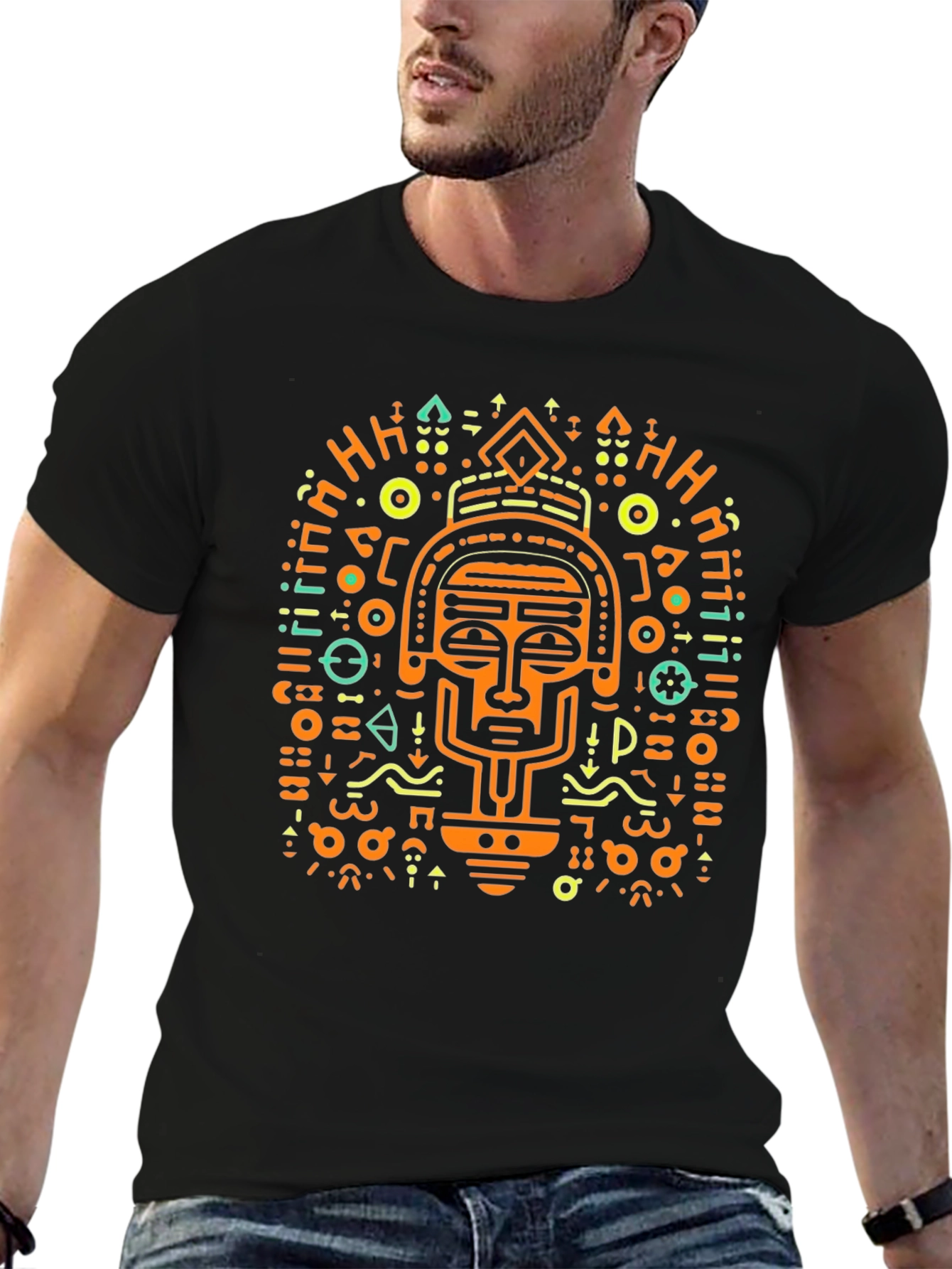 Abstract Tribal Art Graphic T-Shirt