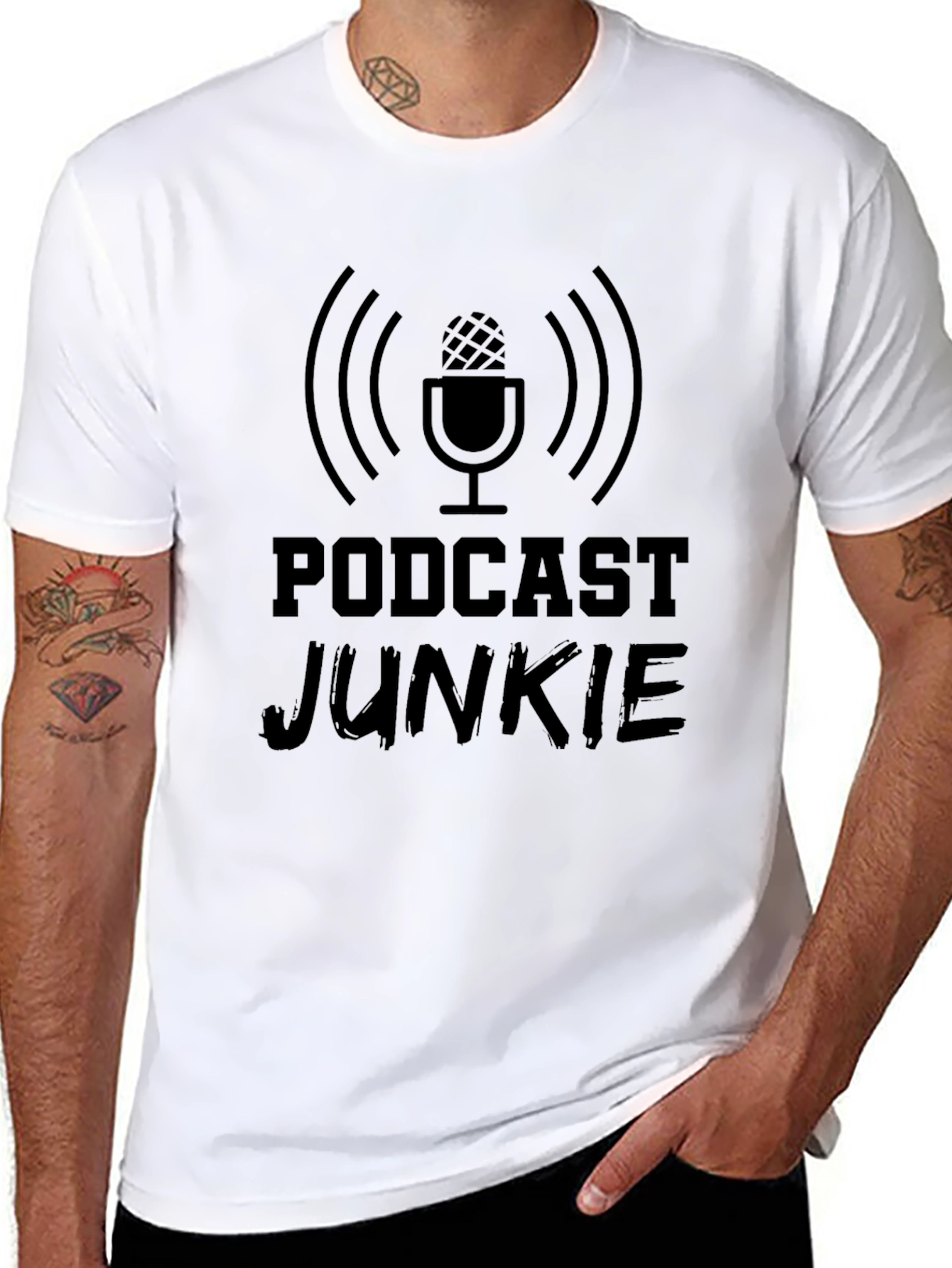 Podcast Junkie Black T-Shirt