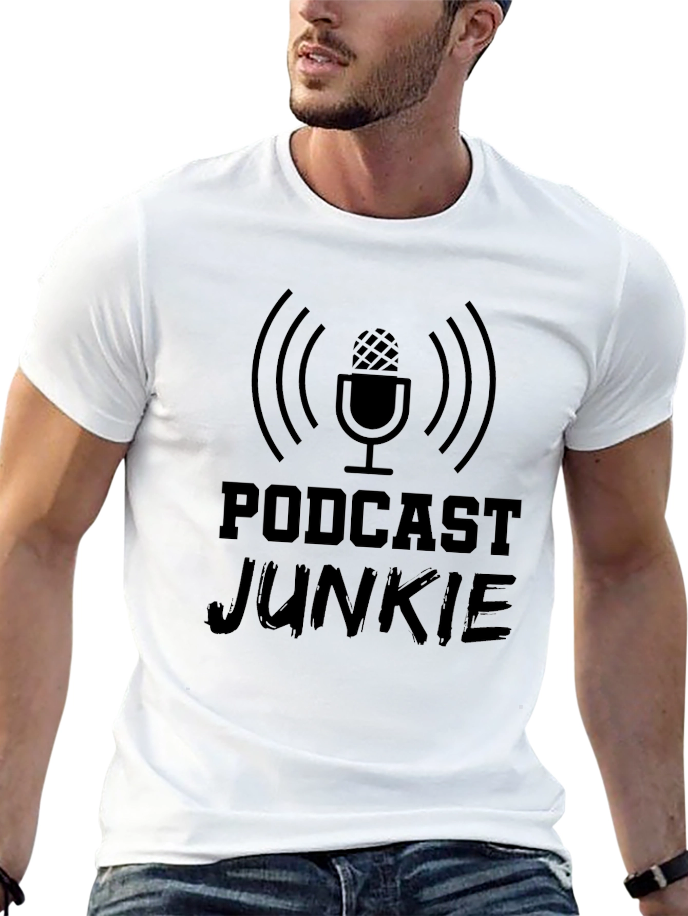 Podcast Junkie Black T-Shirt