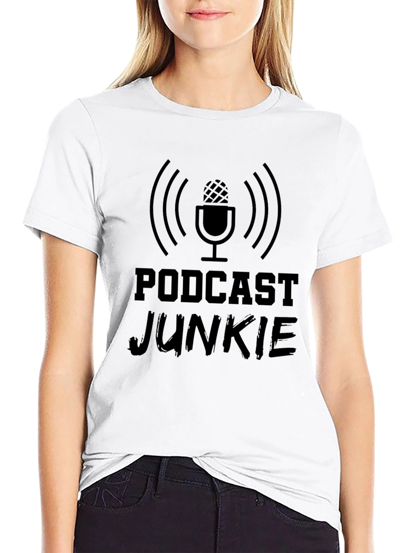 Podcast Junkie Black T-Shirt