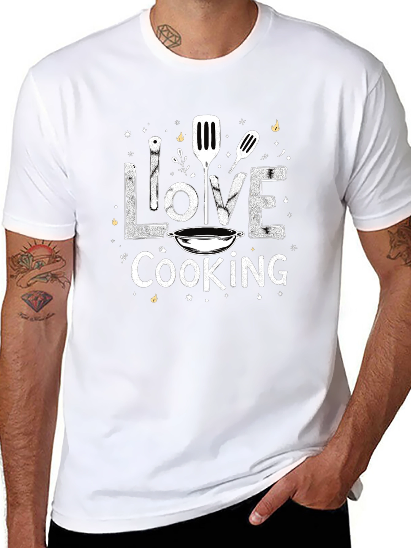 I Love Cooking Graphic Tee Chef T-Shirt