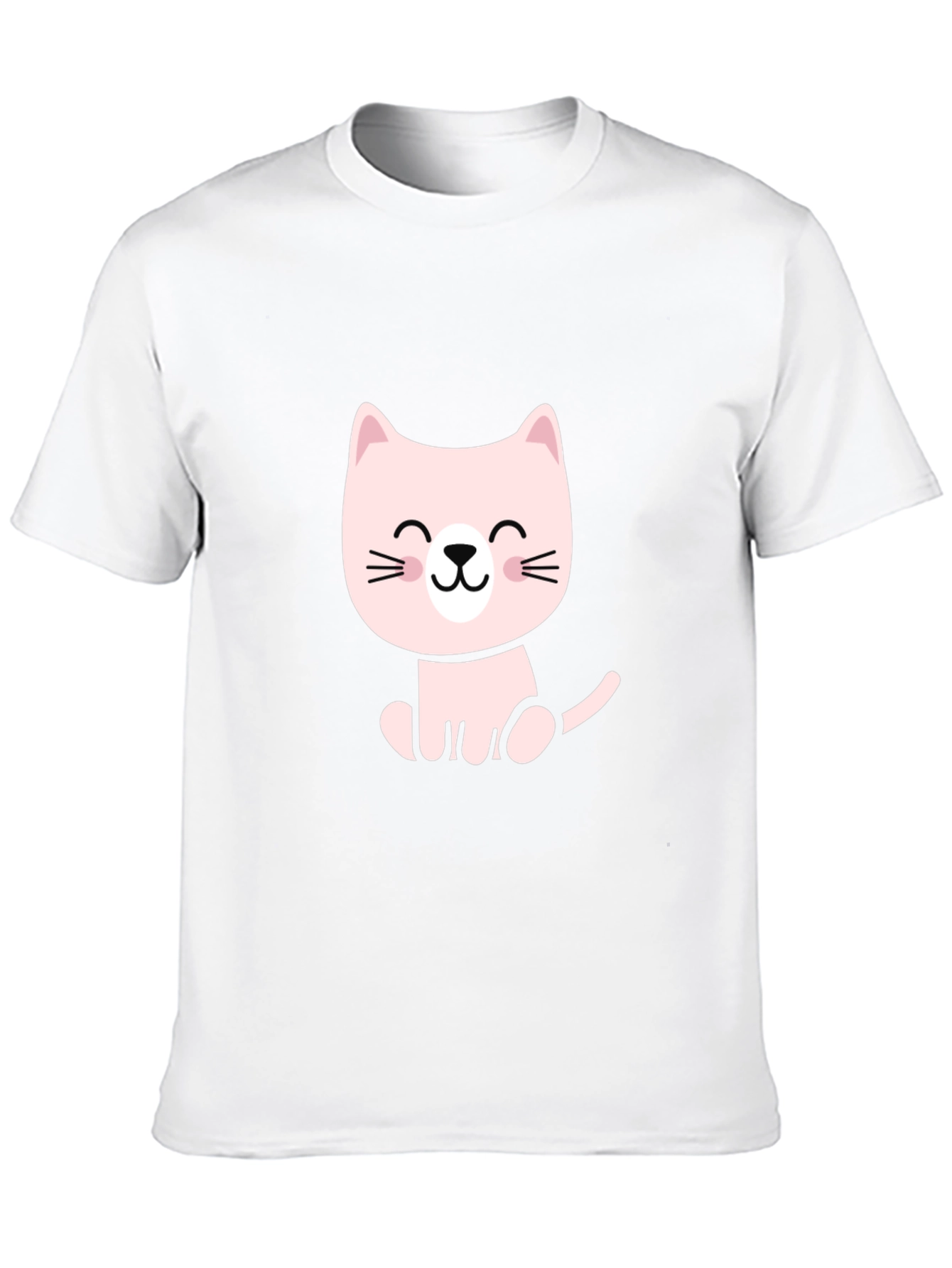 Cute Cartoon Cat Black T-Shirt