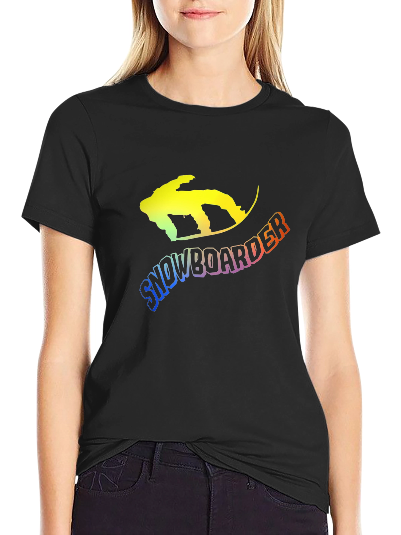 Snowboarder Graphic Tee - Black