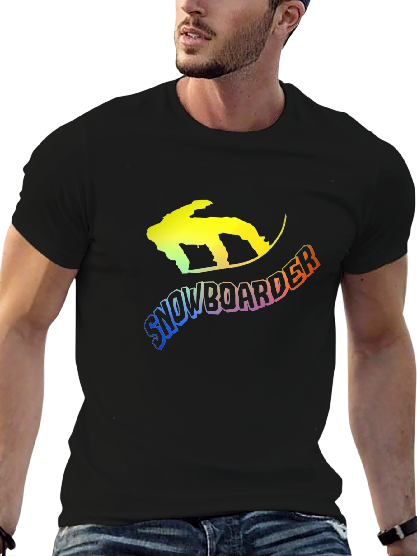 Snowboarder Graphic Tee - Black