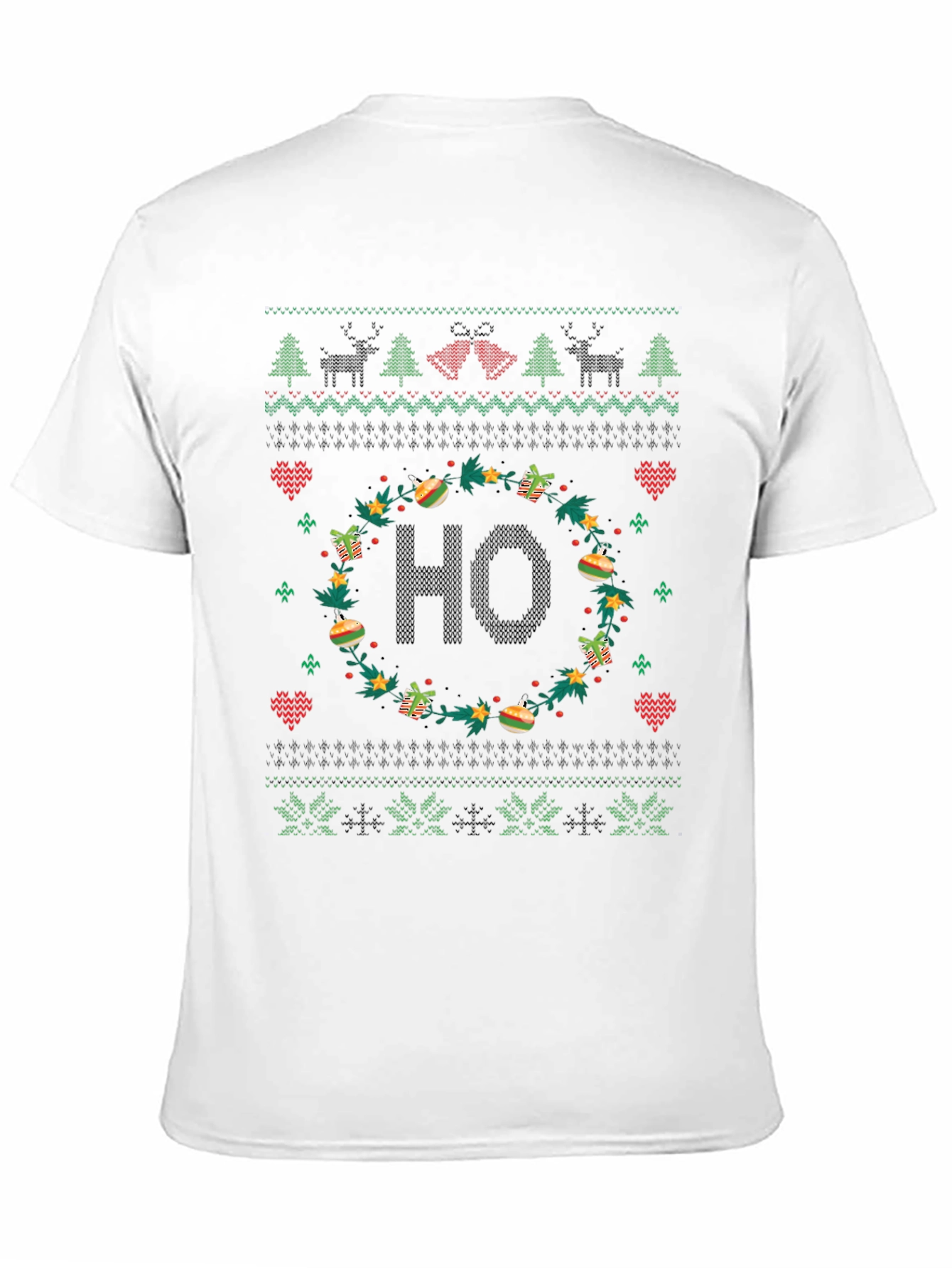 Festive HO Christmas Sweater Pattern T-Shirt