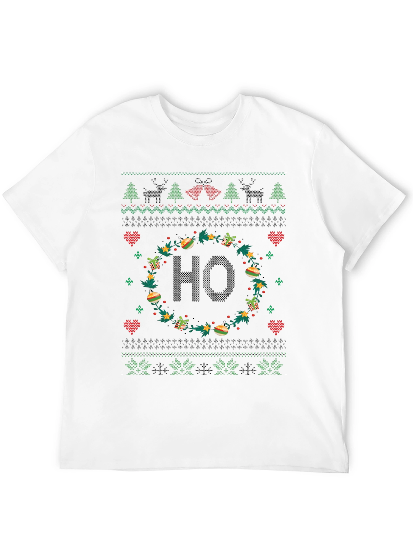 Festive HO Christmas Sweater Pattern T-Shirt