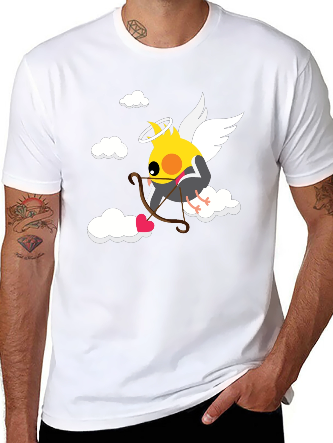 Cupid Cockatiel T-Shirt - Angelic Valentines Day Tee