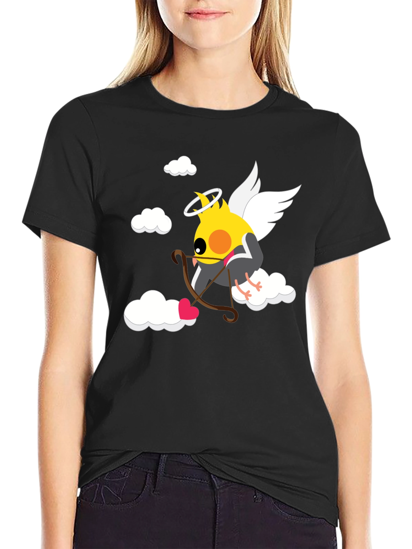 Cupid Cockatiel T-Shirt - Angelic Valentines Day Tee