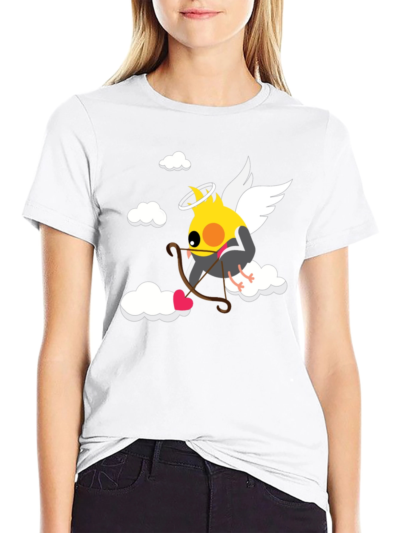 Cupid Cockatiel T-Shirt - Angelic Valentines Day Tee