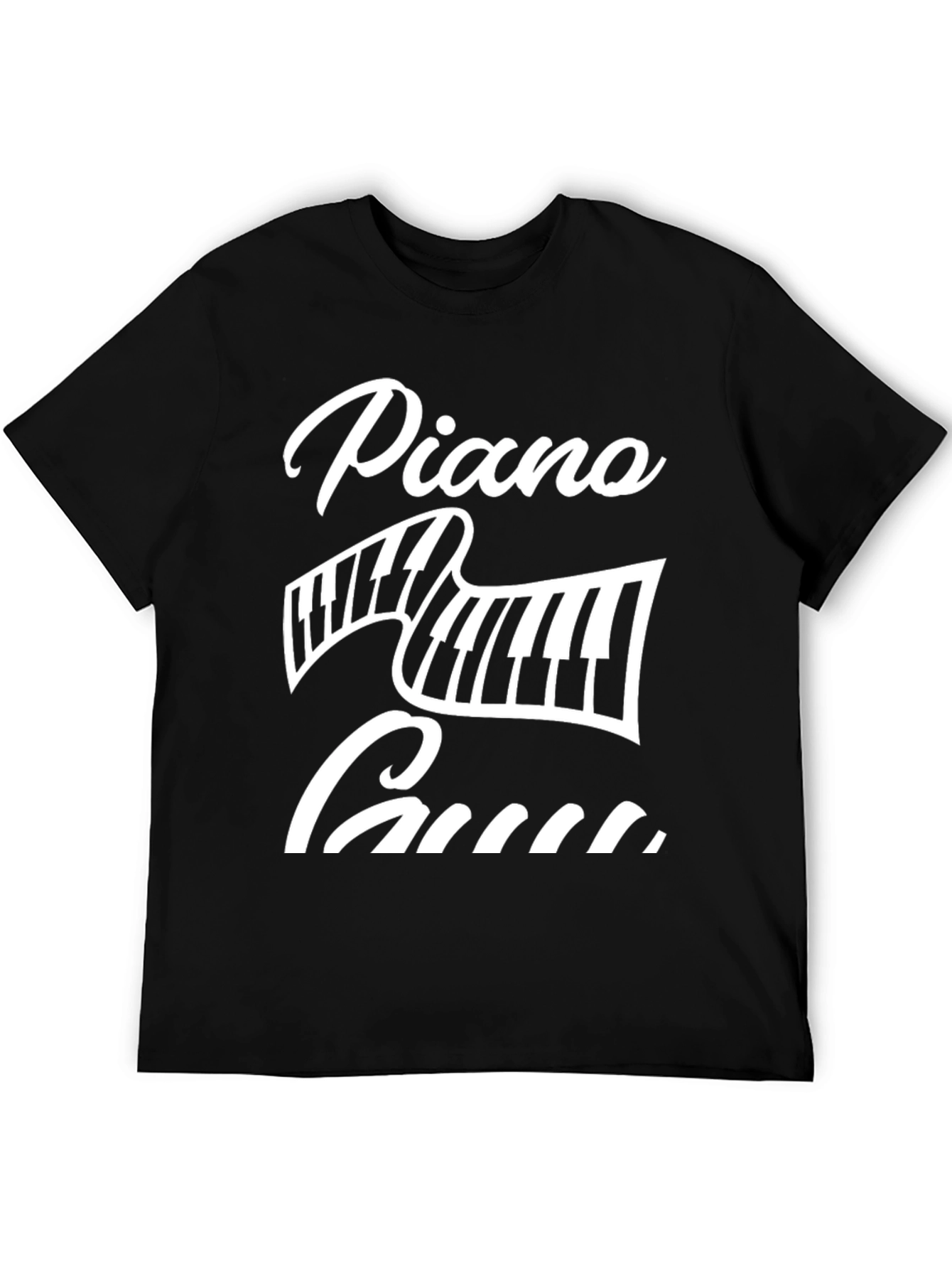 Piano Guy Graphic Tee - Black Cotton Blend T-Shirt