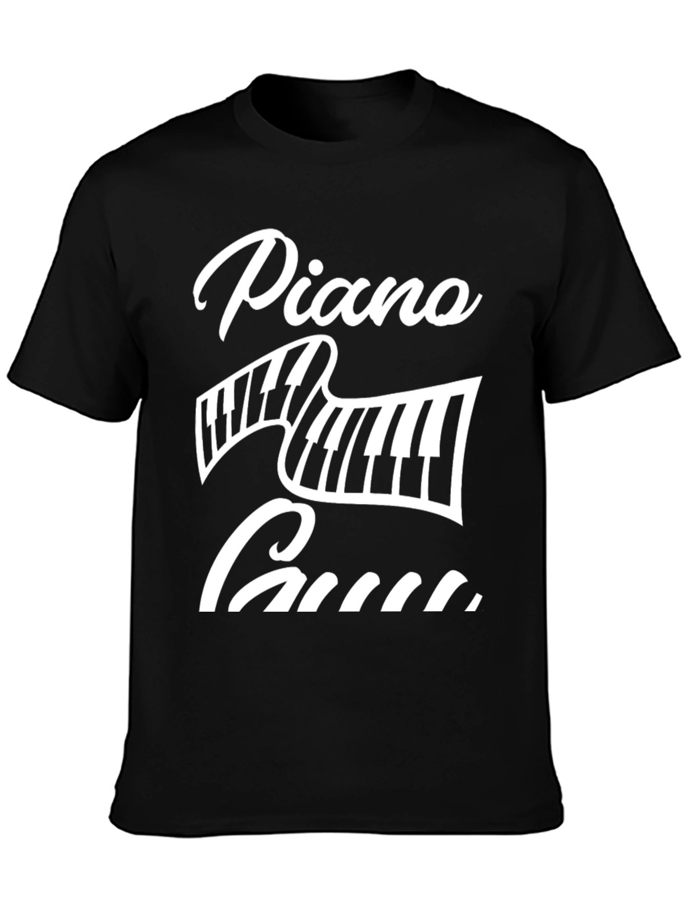 Piano Guy Graphic Tee - Black Cotton Blend T-Shirt