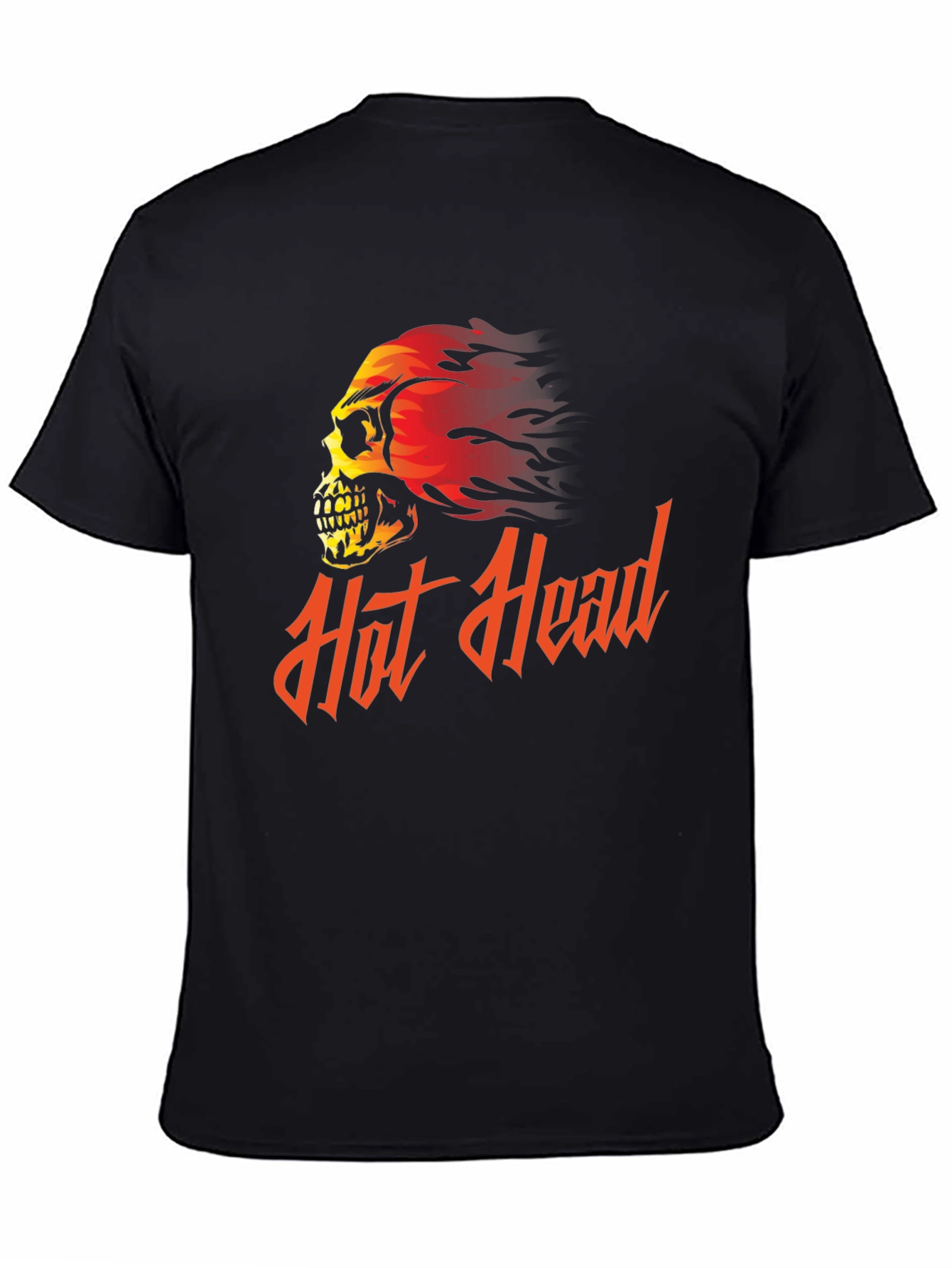 Hot Head Skull Graphic Tee - Black T-Shirt