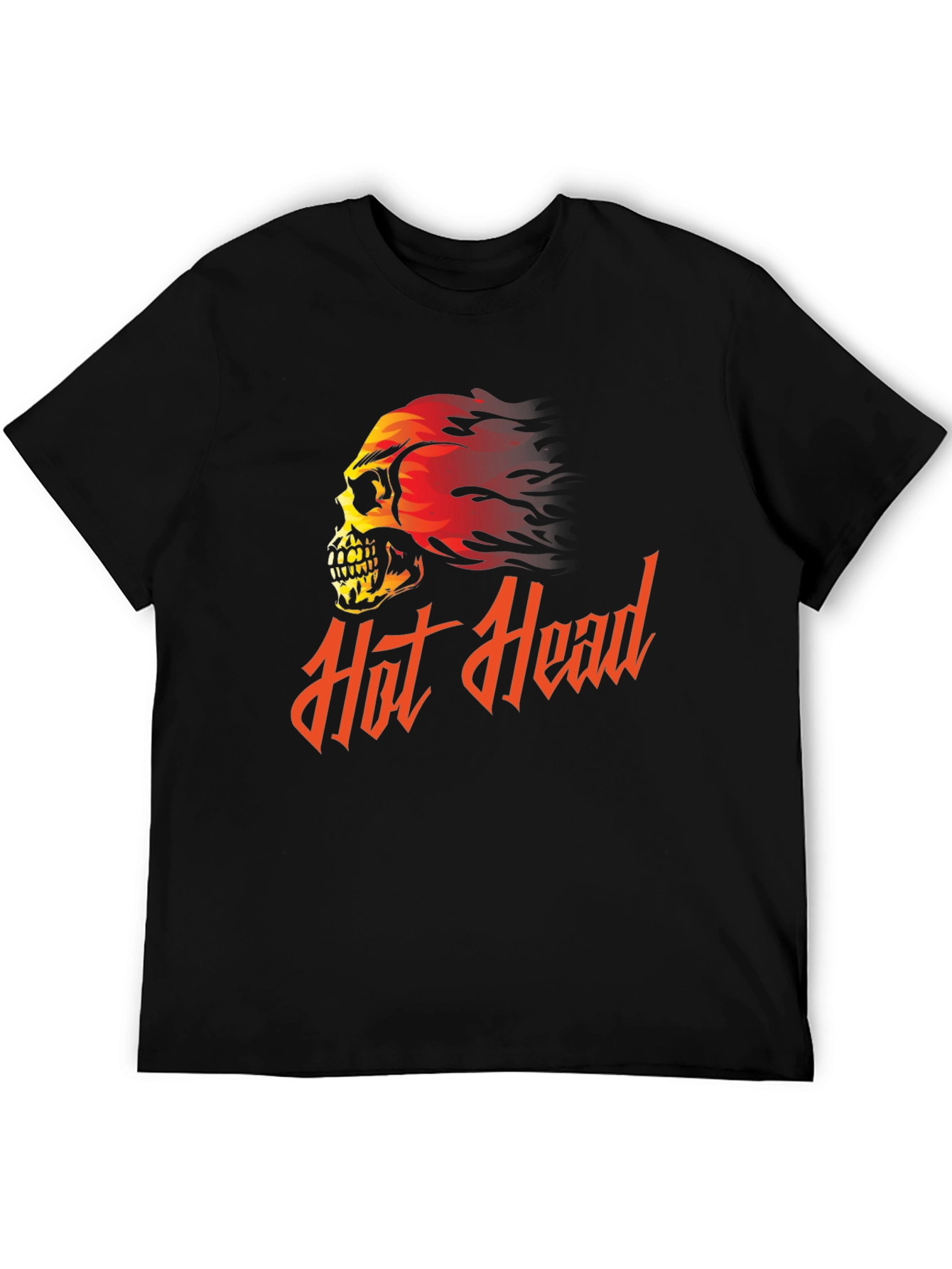 Hot Head Skull Graphic Tee - Black T-Shirt