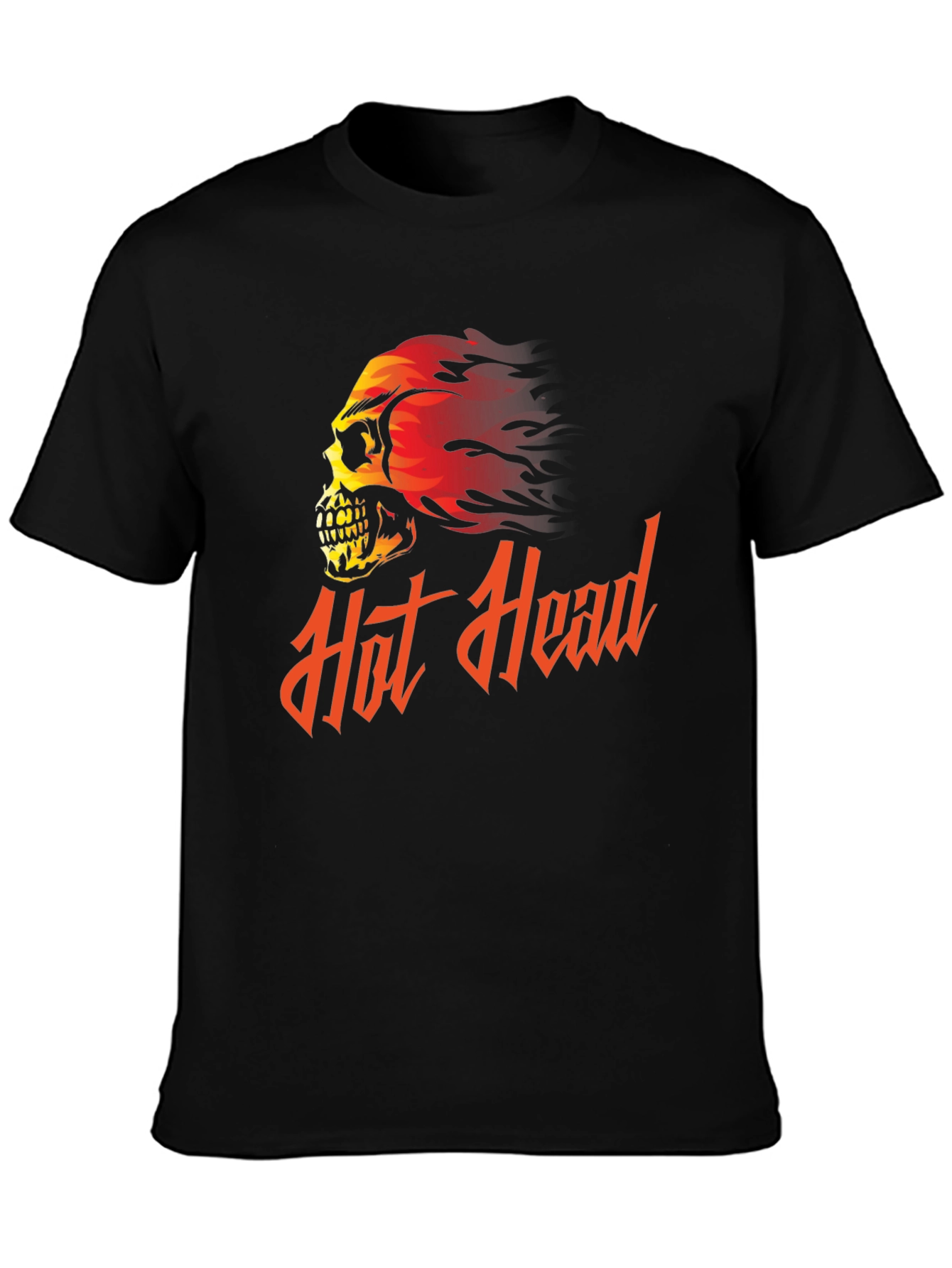 Hot Head Skull Graphic Tee - Black T-Shirt