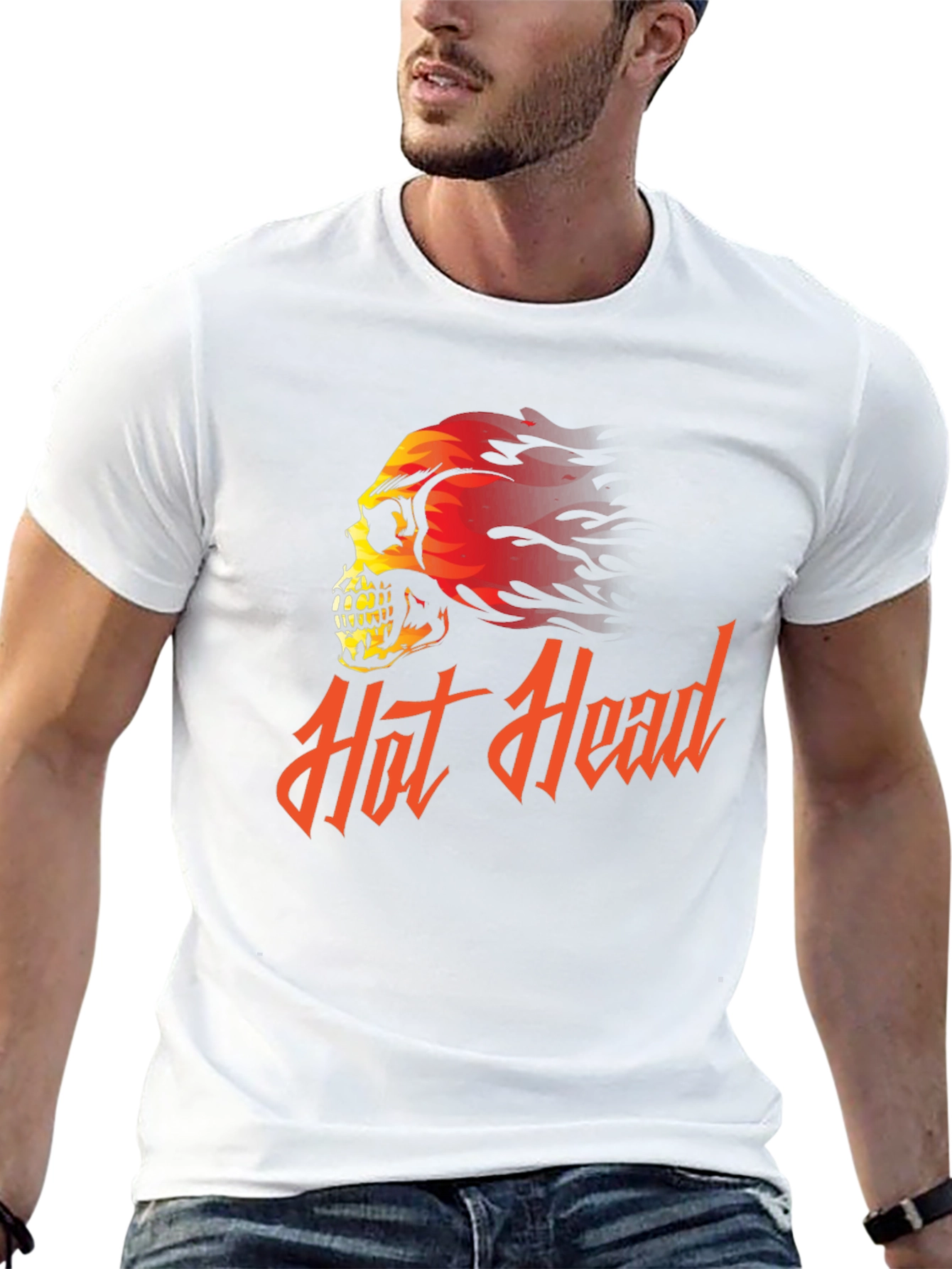Hot Head Skull Graphic Tee - Black T-Shirt