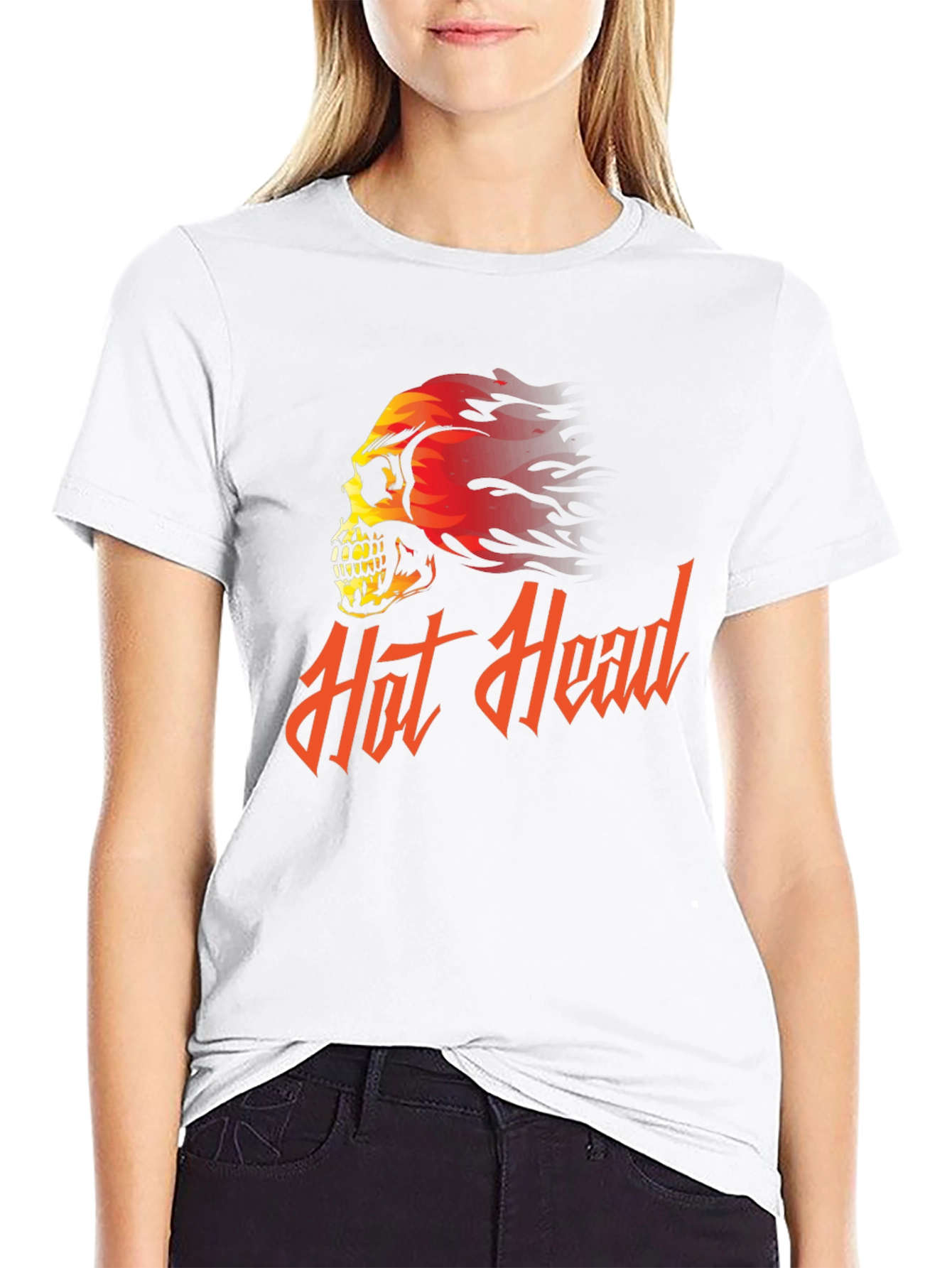 Hot Head Skull Graphic Tee - Black T-Shirt