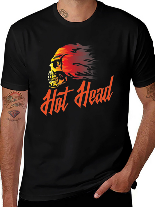 Hot Head Skull Graphic Tee - Black T-Shirt