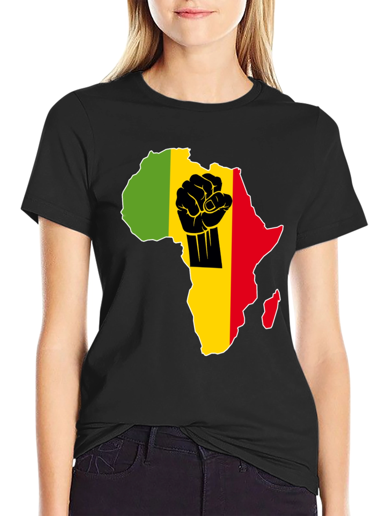 Africa Fist Power T-Shirt - Black Pride