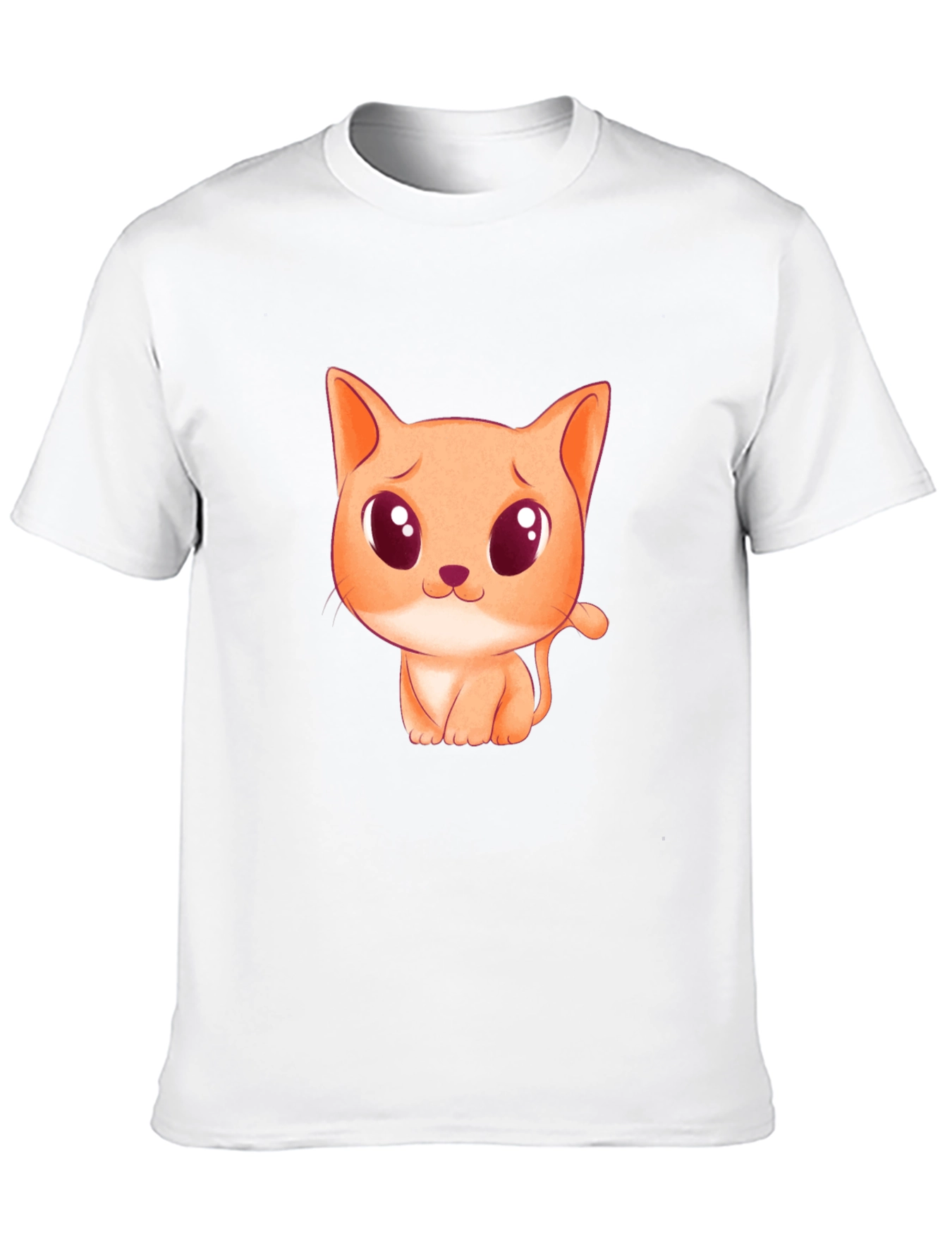 Cute Cartoon Cat Graphic Black T-Shirt
