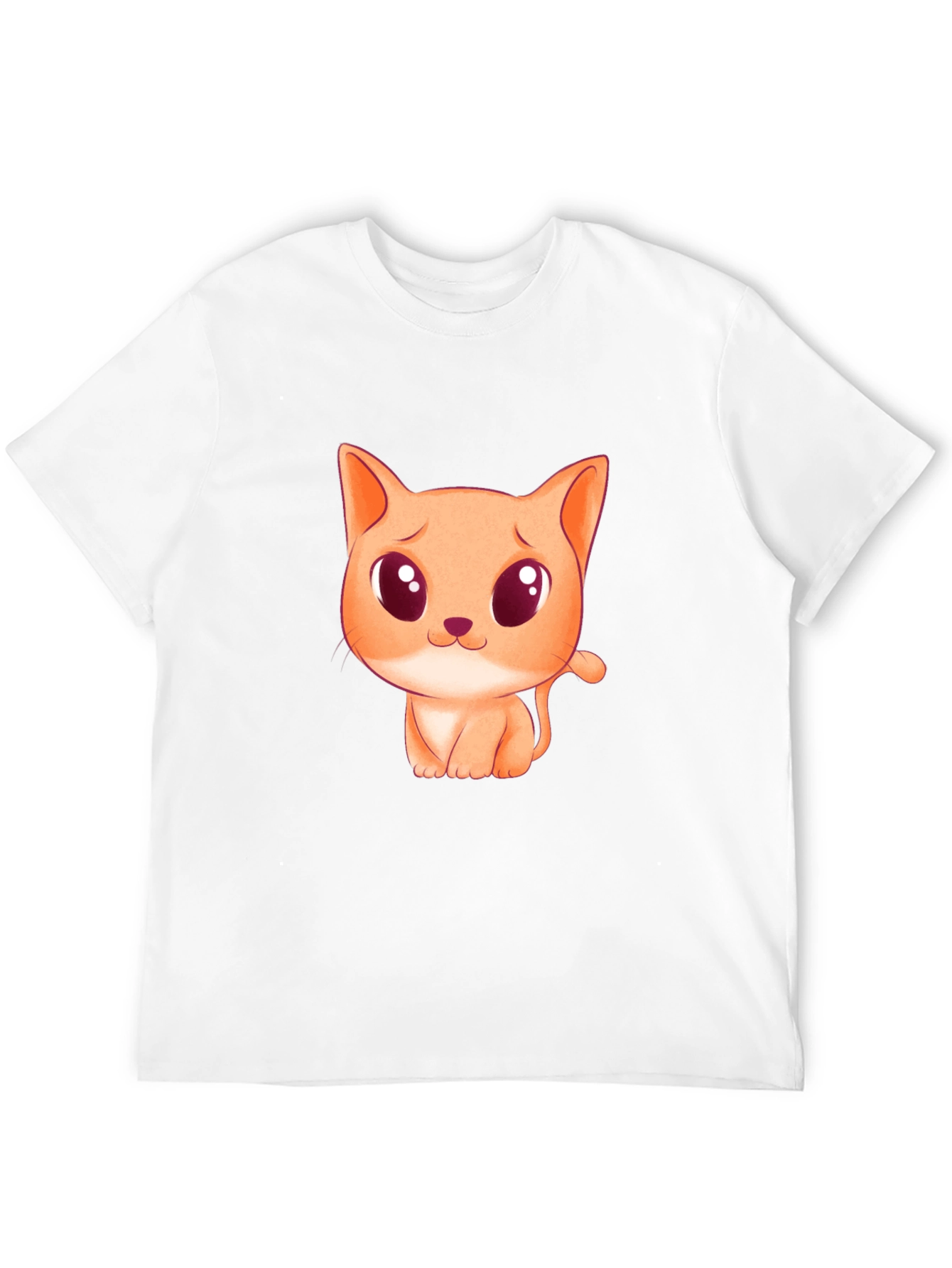 Cute Cartoon Cat Graphic Black T-Shirt