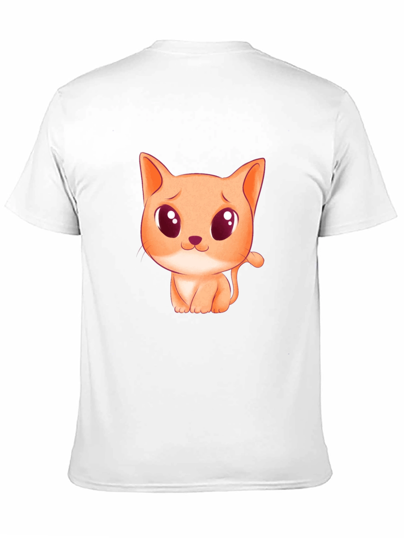Cute Cartoon Cat Graphic Black T-Shirt