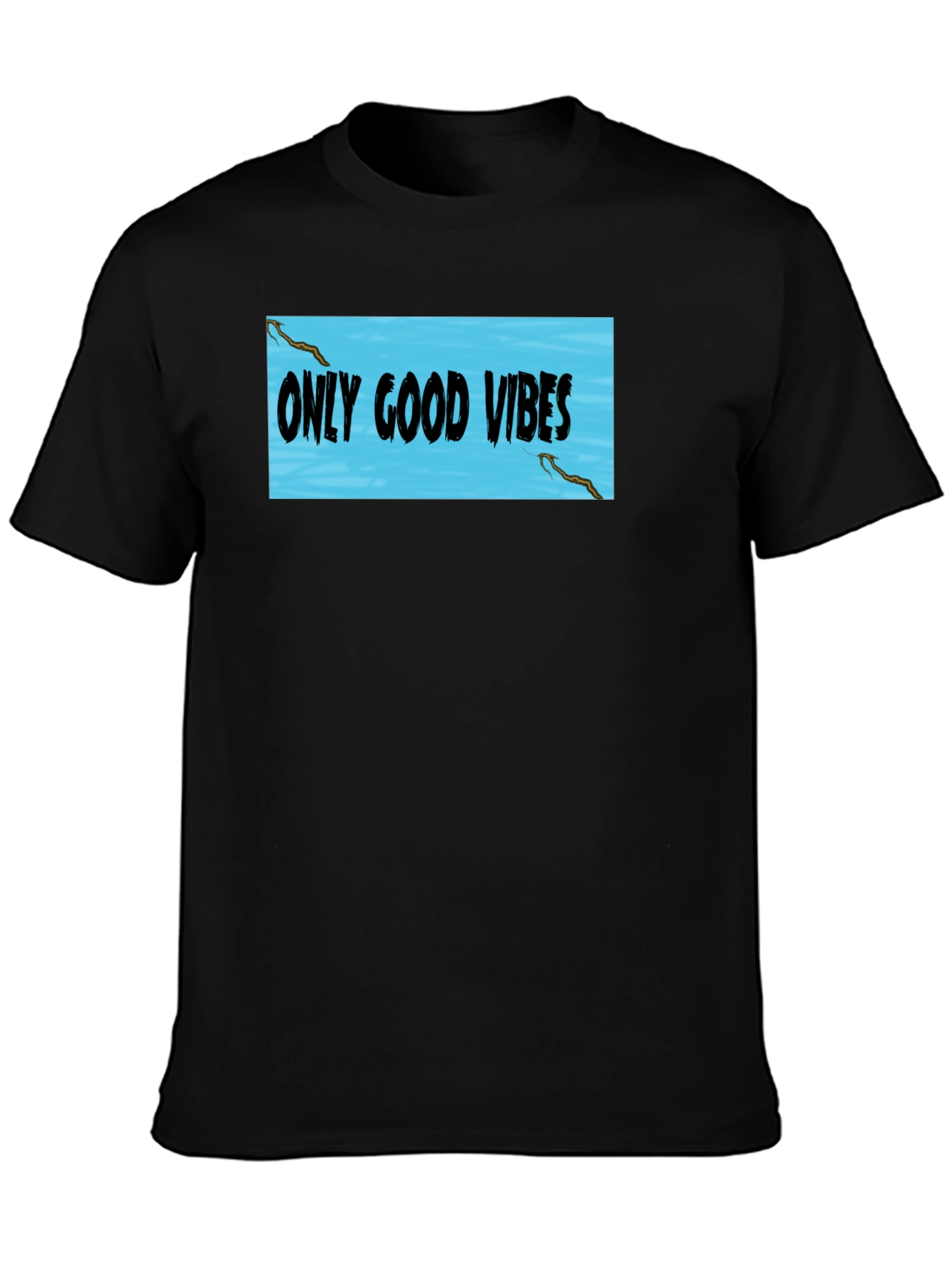 Only Good Vibes Black Graphic T-Shirt
