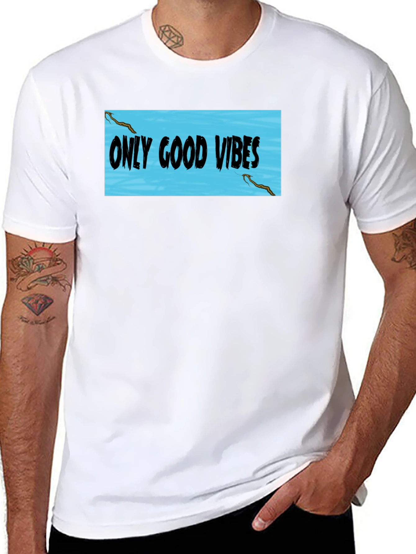 Only Good Vibes Black Graphic T-Shirt