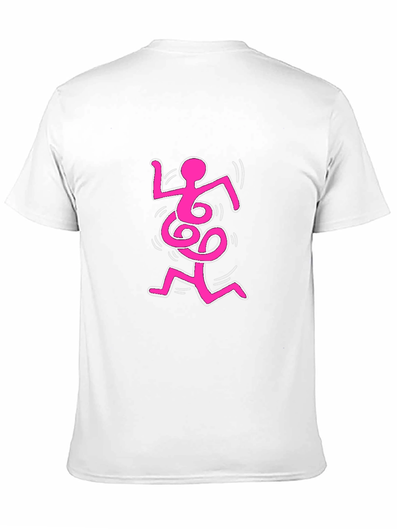 Abstract Pink Figure on Black Tee